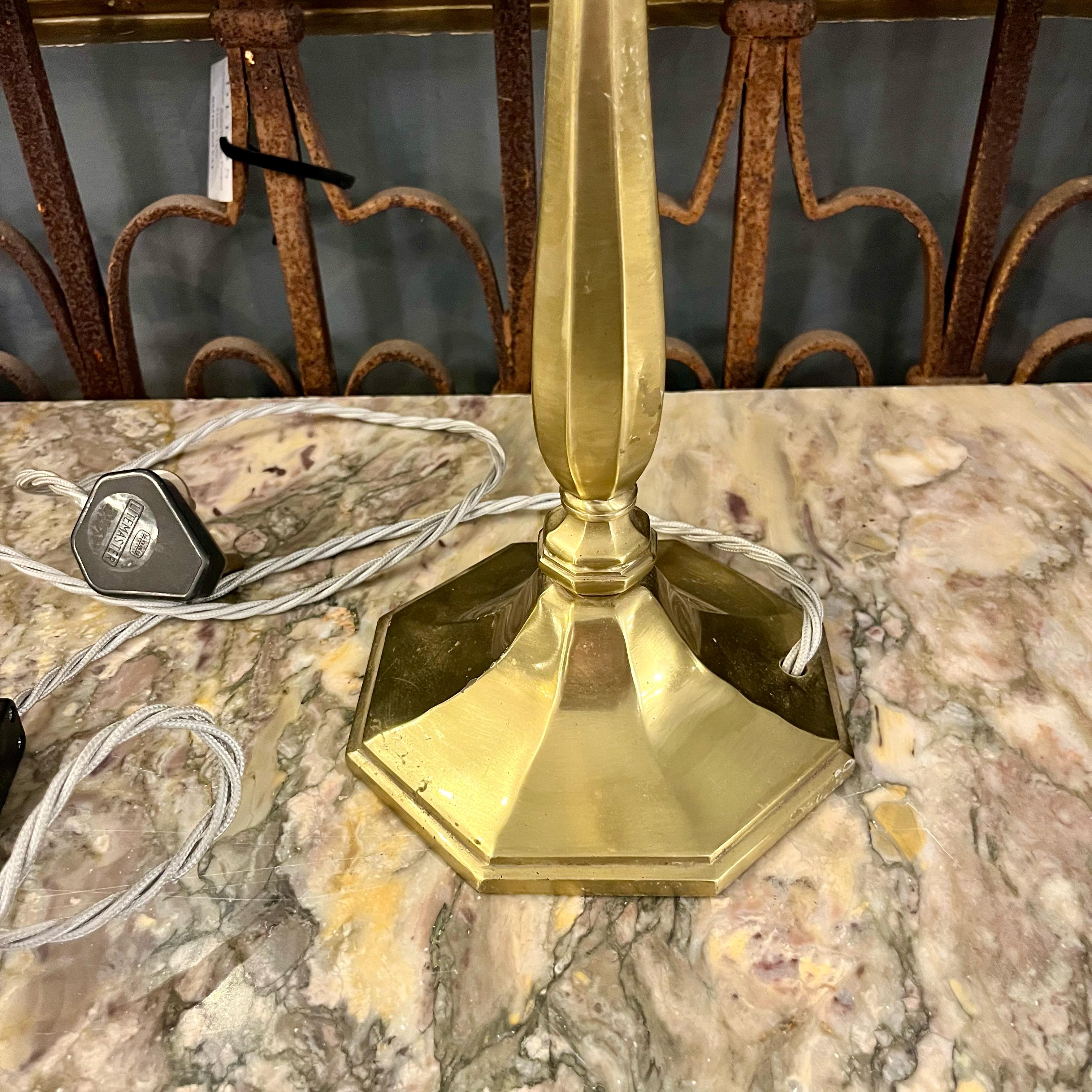 Polished Brass Candlestick Table Lamp - SOLD