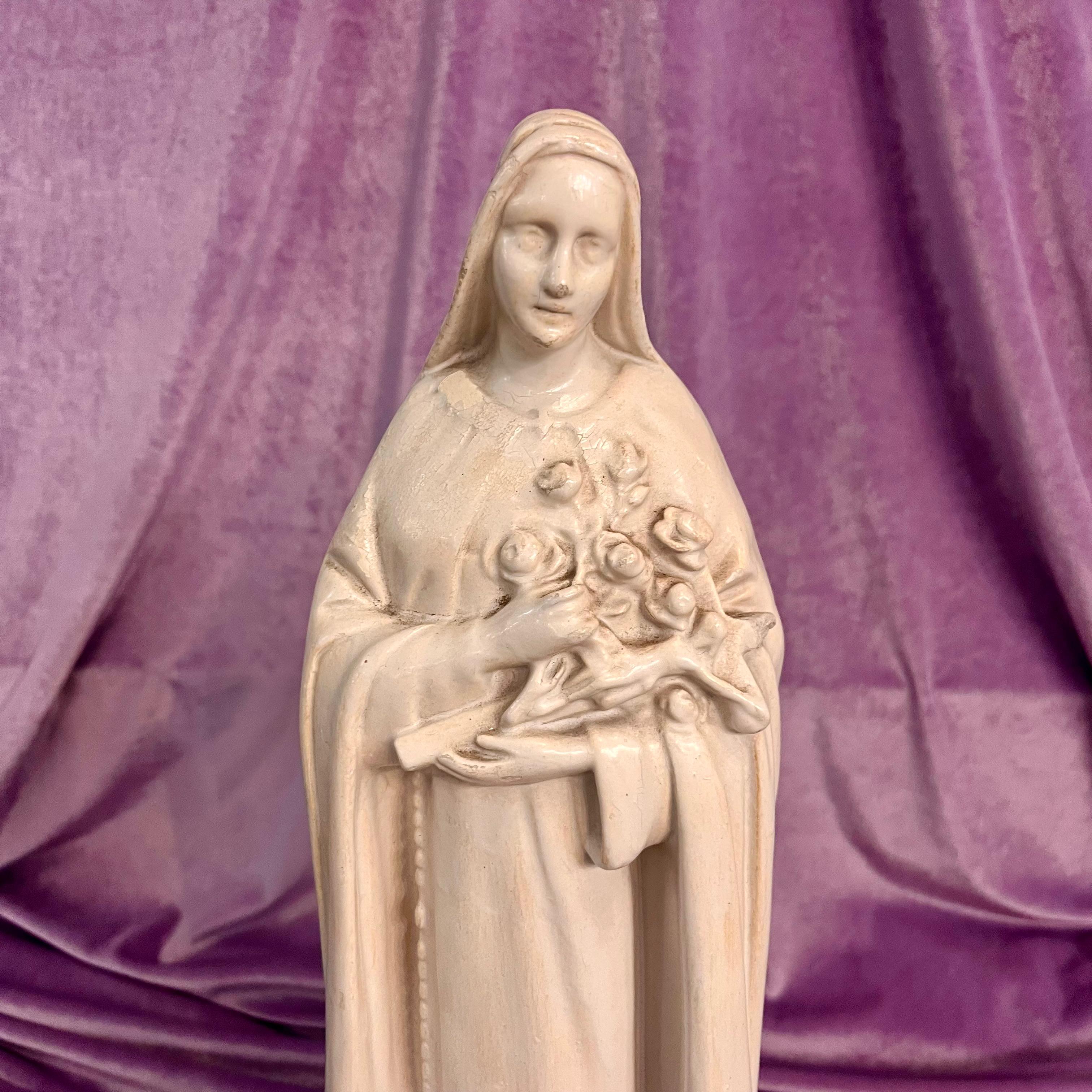 Antique Statuette of French saint. St Therese of Lisieux
