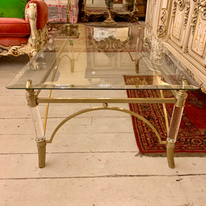 Vintage Brass and Glass Coffee Table