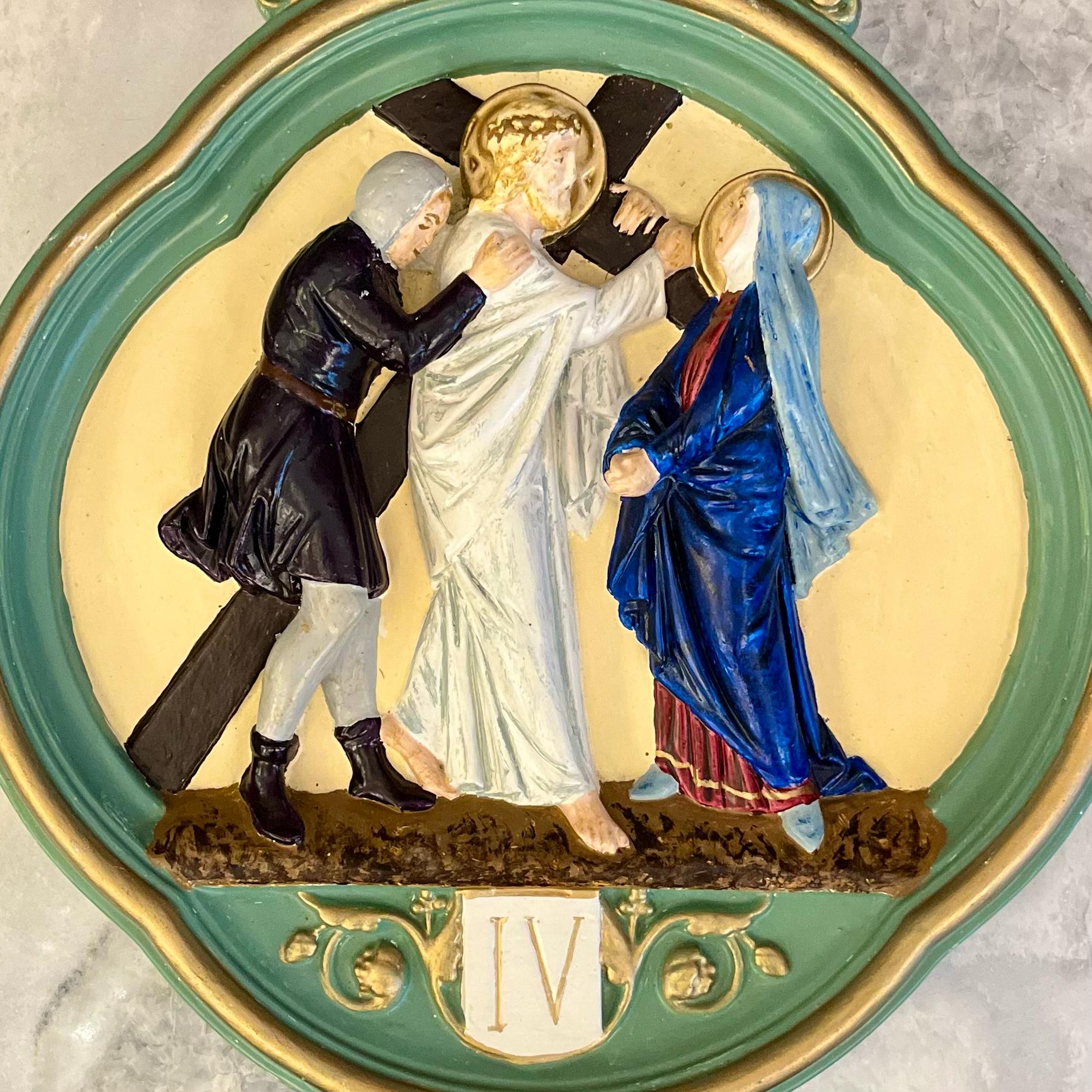 Antique Painted Stations of the Cross