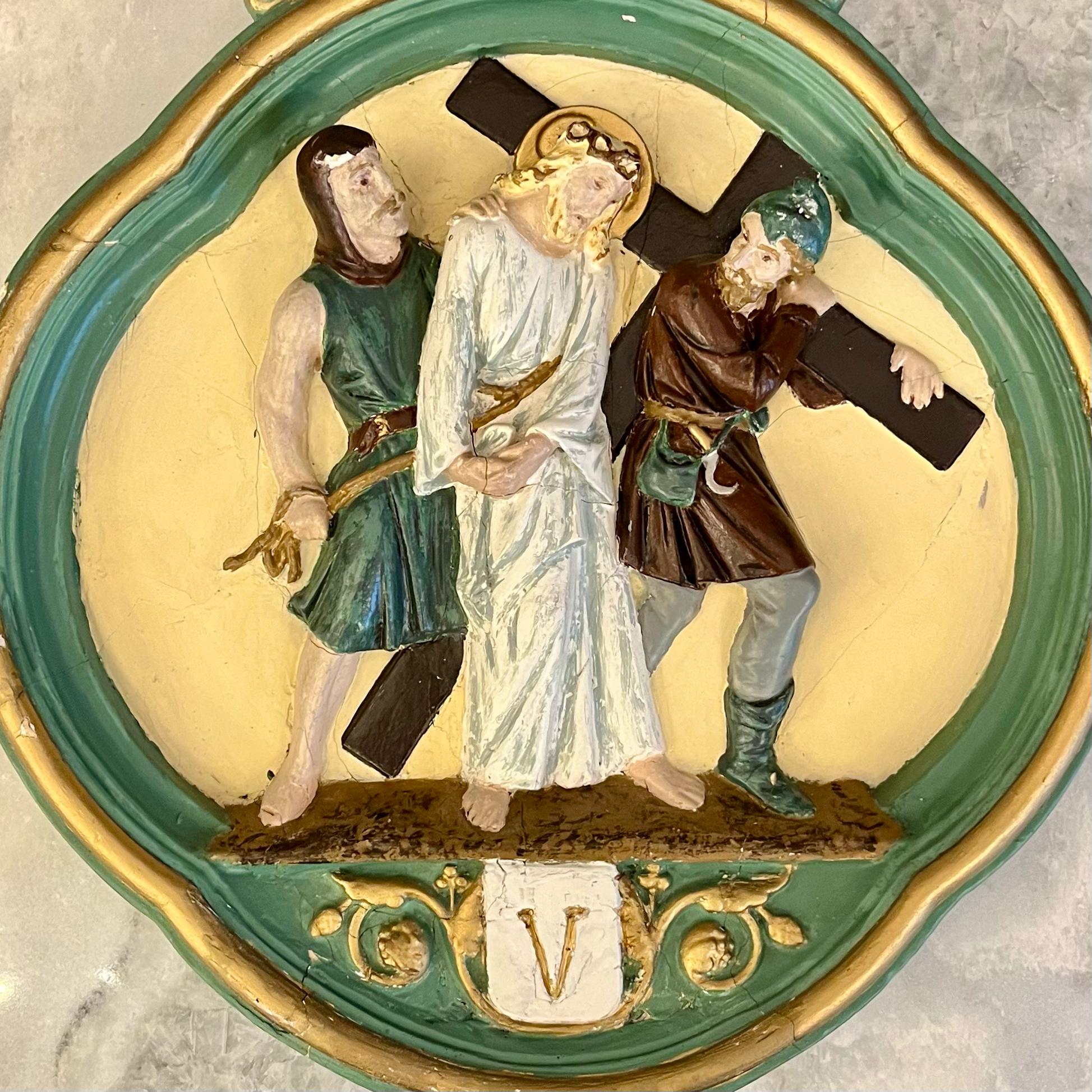 Antique Painted Stations of the Cross