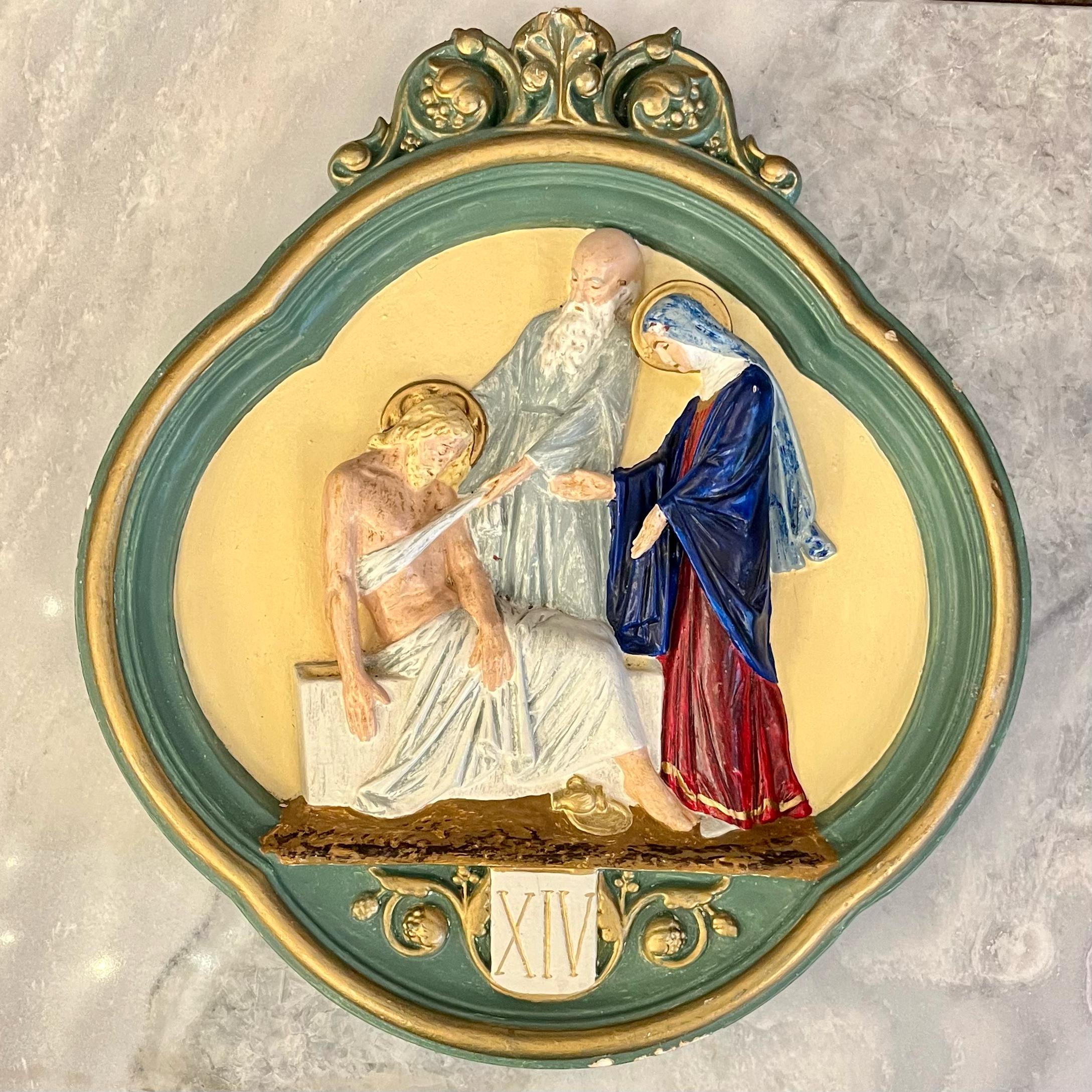 Antique Painted Stations of the Cross