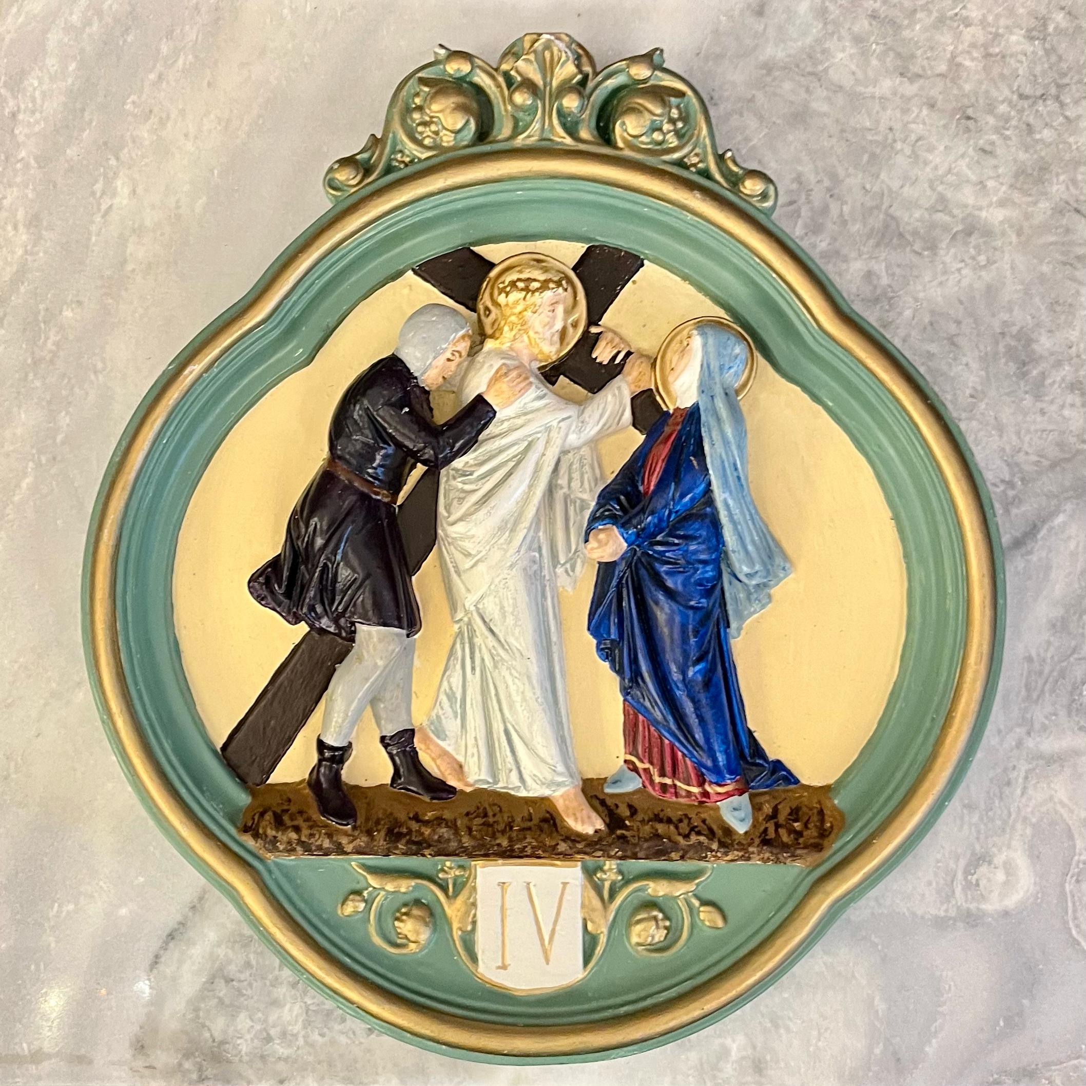 Antique Painted Stations of the Cross