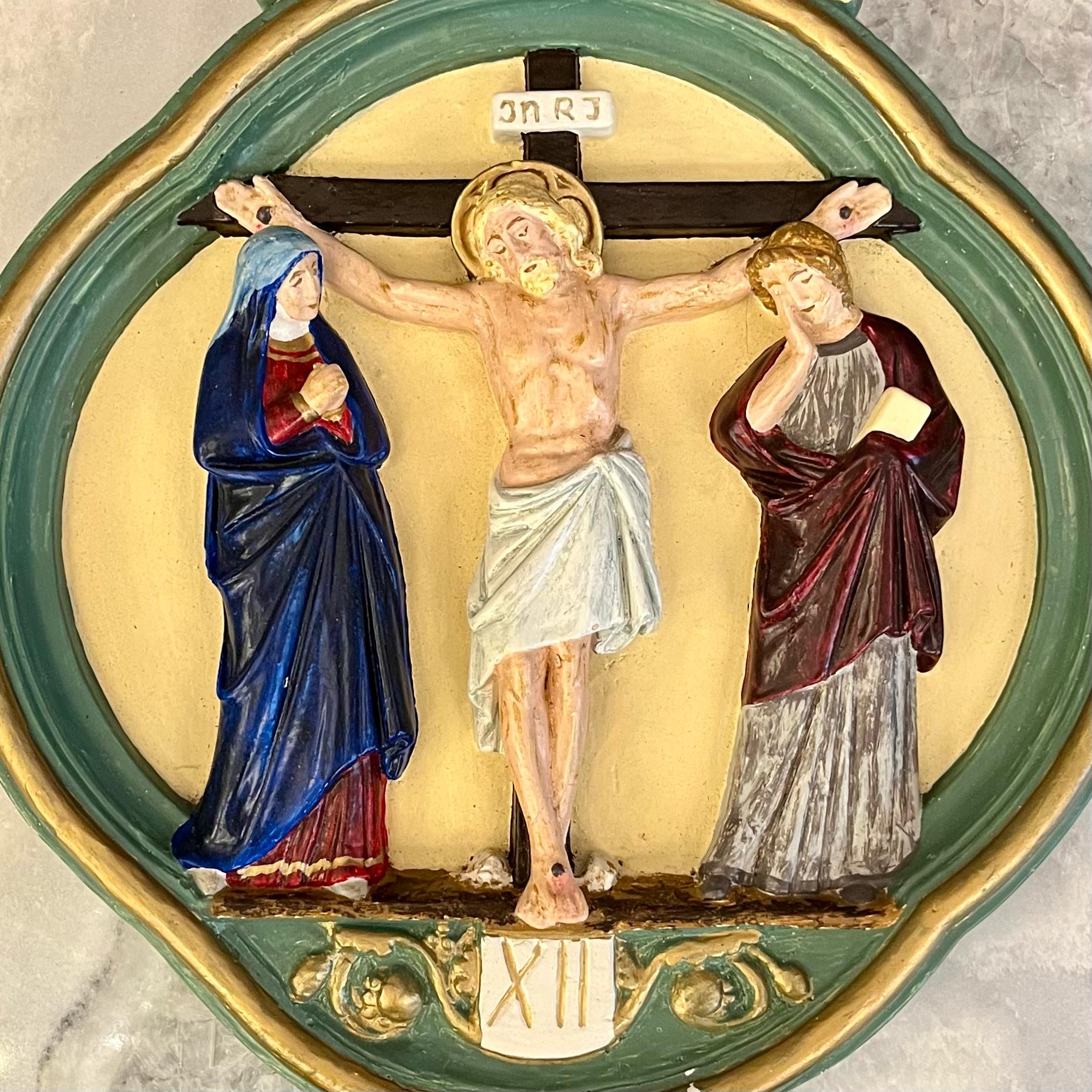 Antique Painted Stations of the Cross