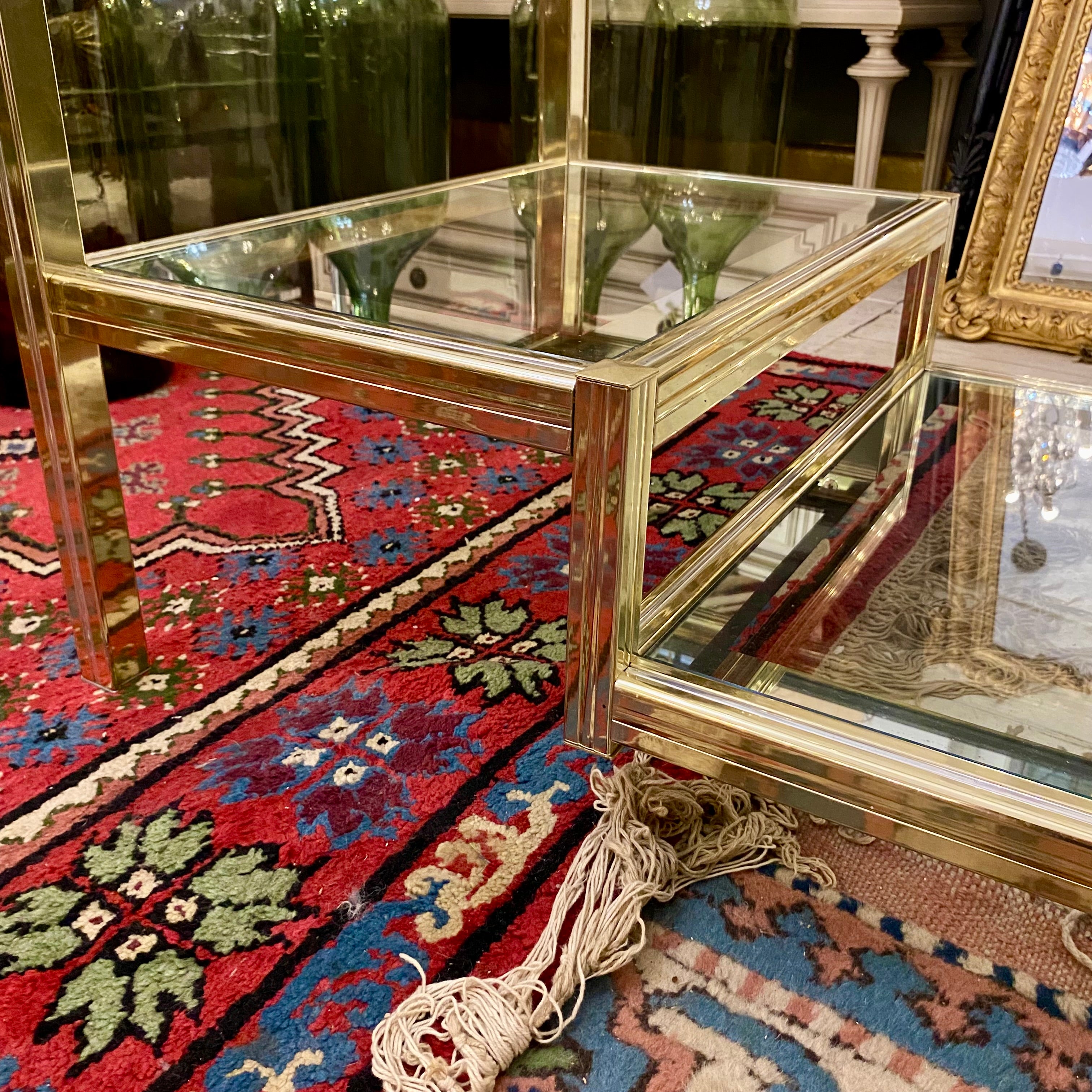 Vintage Brass and Glass Coffee Table