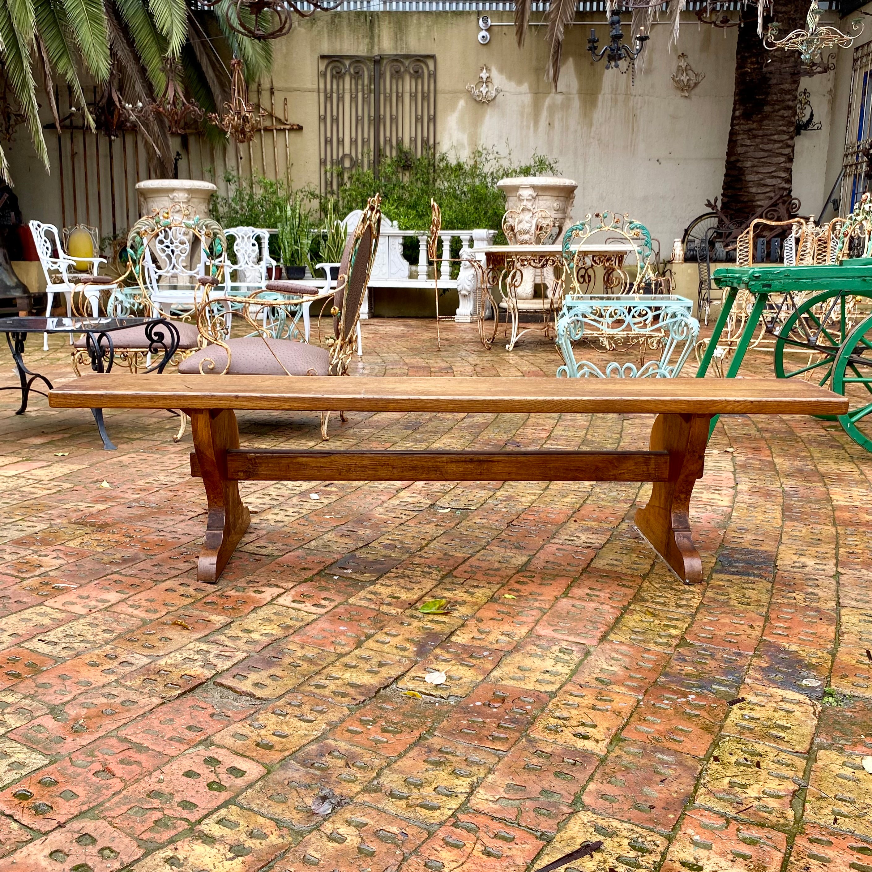 Antique Oak Church Bench