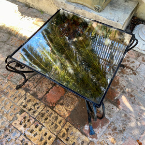 Wrought Iron and Glass Garden Coffee Table