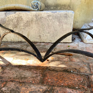 Wrought Iron and Glass Garden Coffee Table