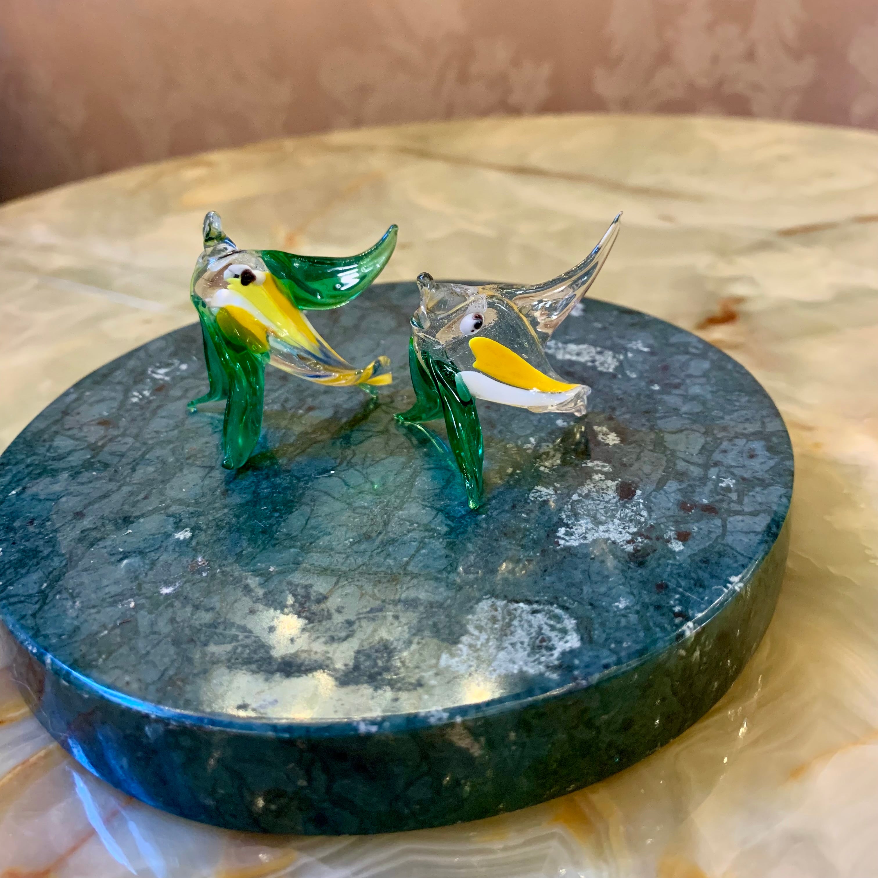 Adorable Pair of Tiny Murano Fish Ornaments