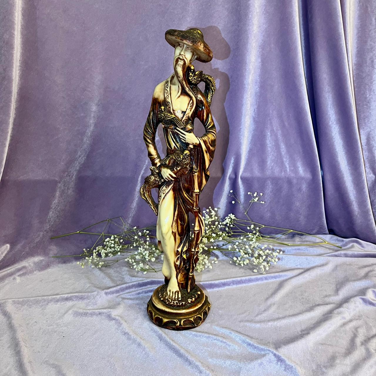 Pair Oriental Scholars with Dragon Statues