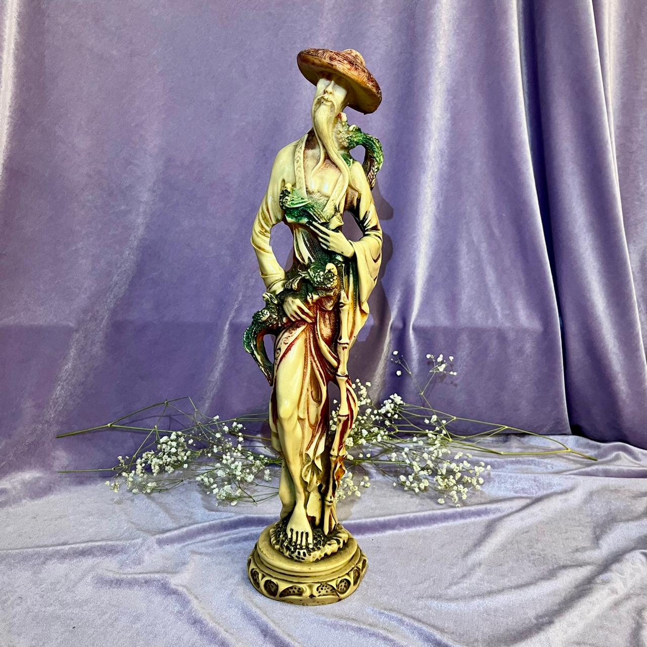 Pair Oriental Scholars with Dragon Statues