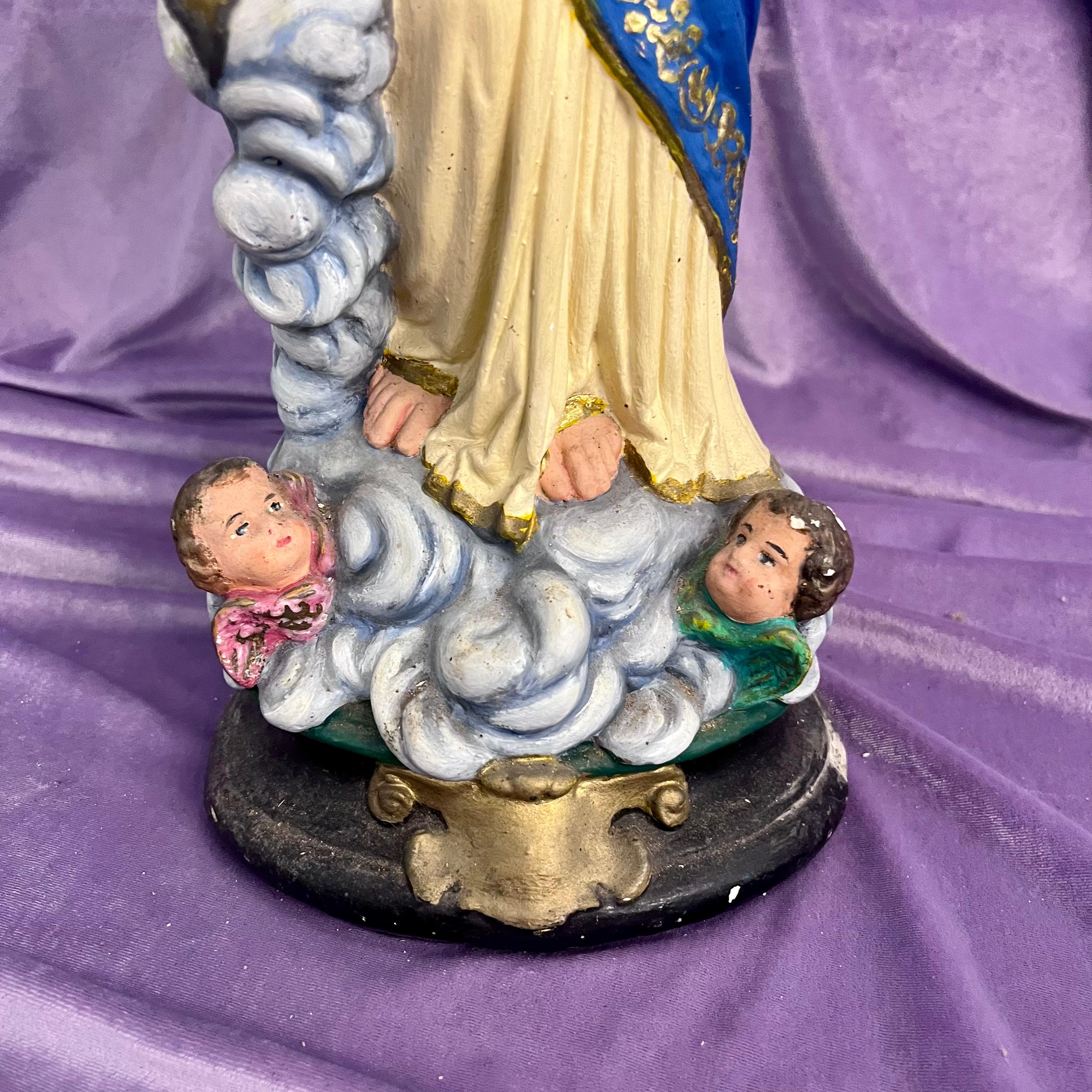 Madonna with Jesus on Clouds with Cherubs