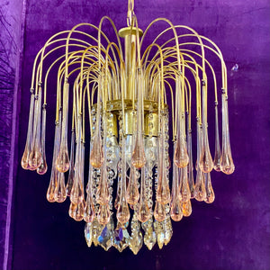 Phenomenal Peach Venini Chandelier - SOLD