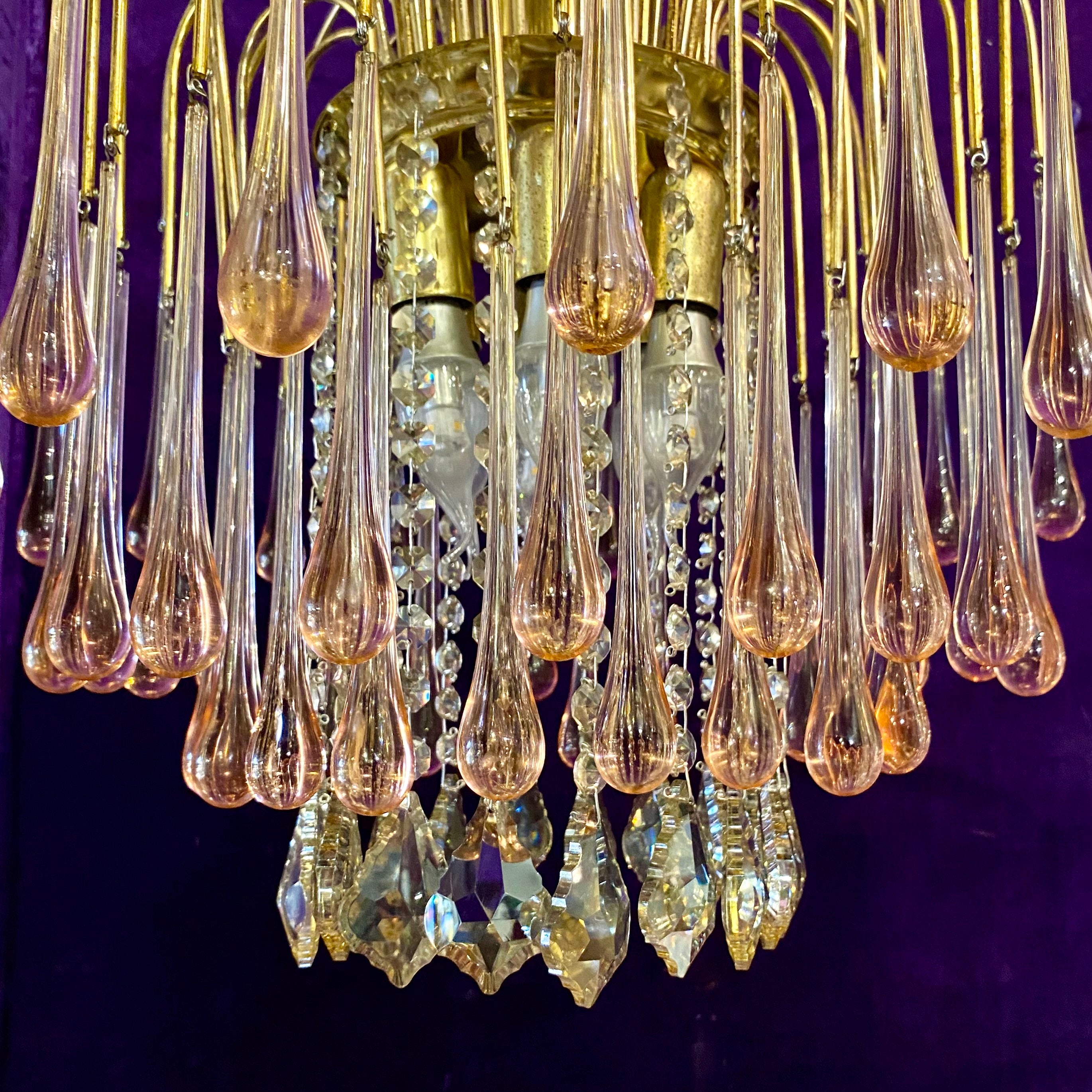 Phenomenal Peach Venini Chandelier - SOLD