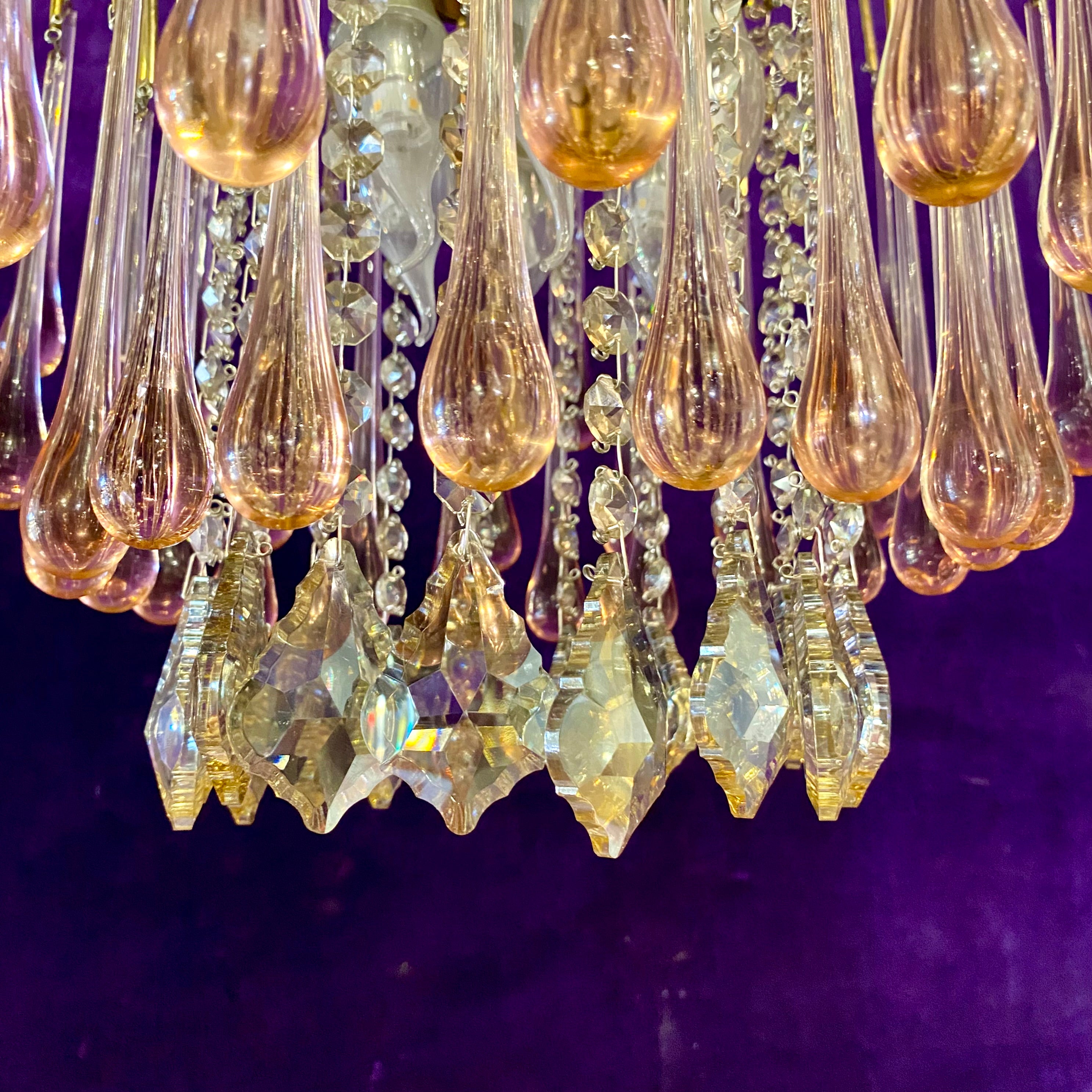 Phenomenal Peach Venini Chandelier - SOLD