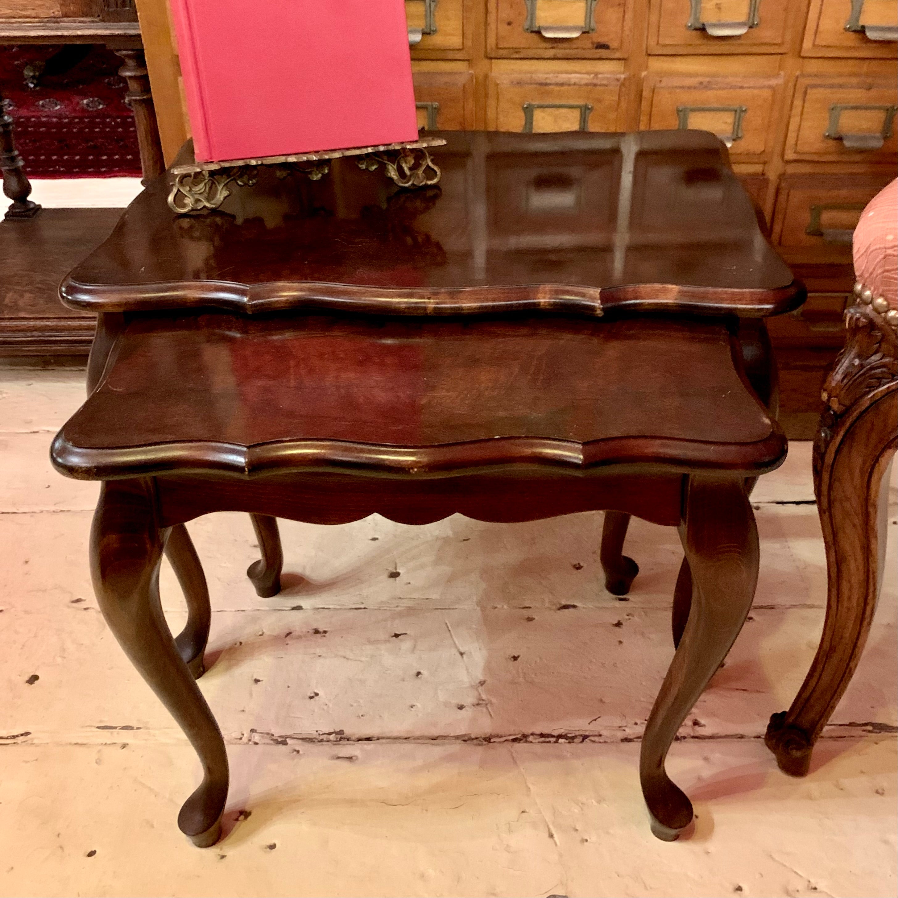 Antique Oak Nesting Side Tables