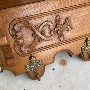 Antique French Oak Coat Rack