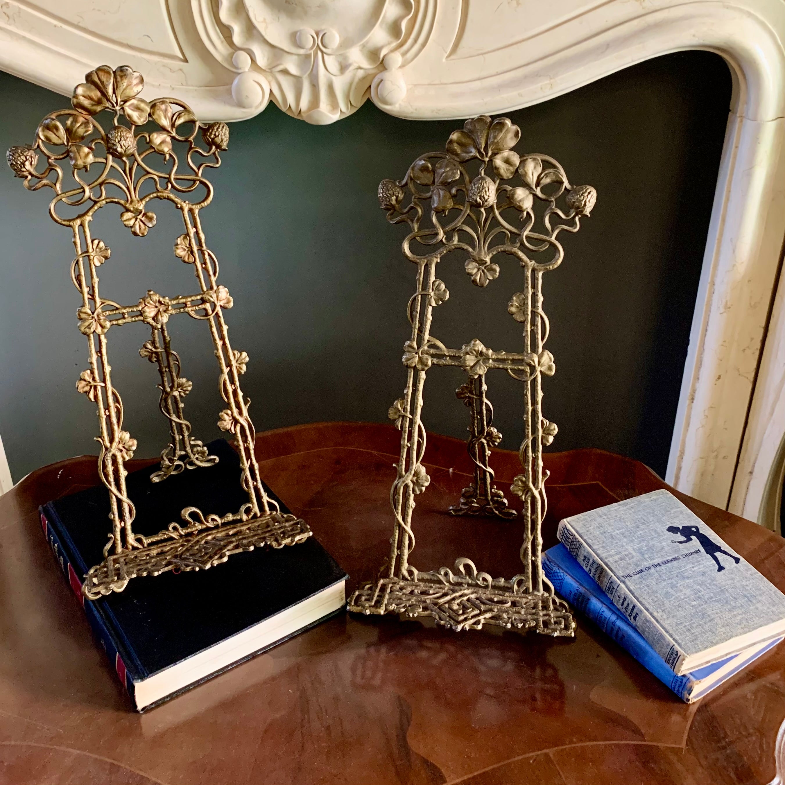 Antique Decorative Cast Iron Book Holders - SOLD