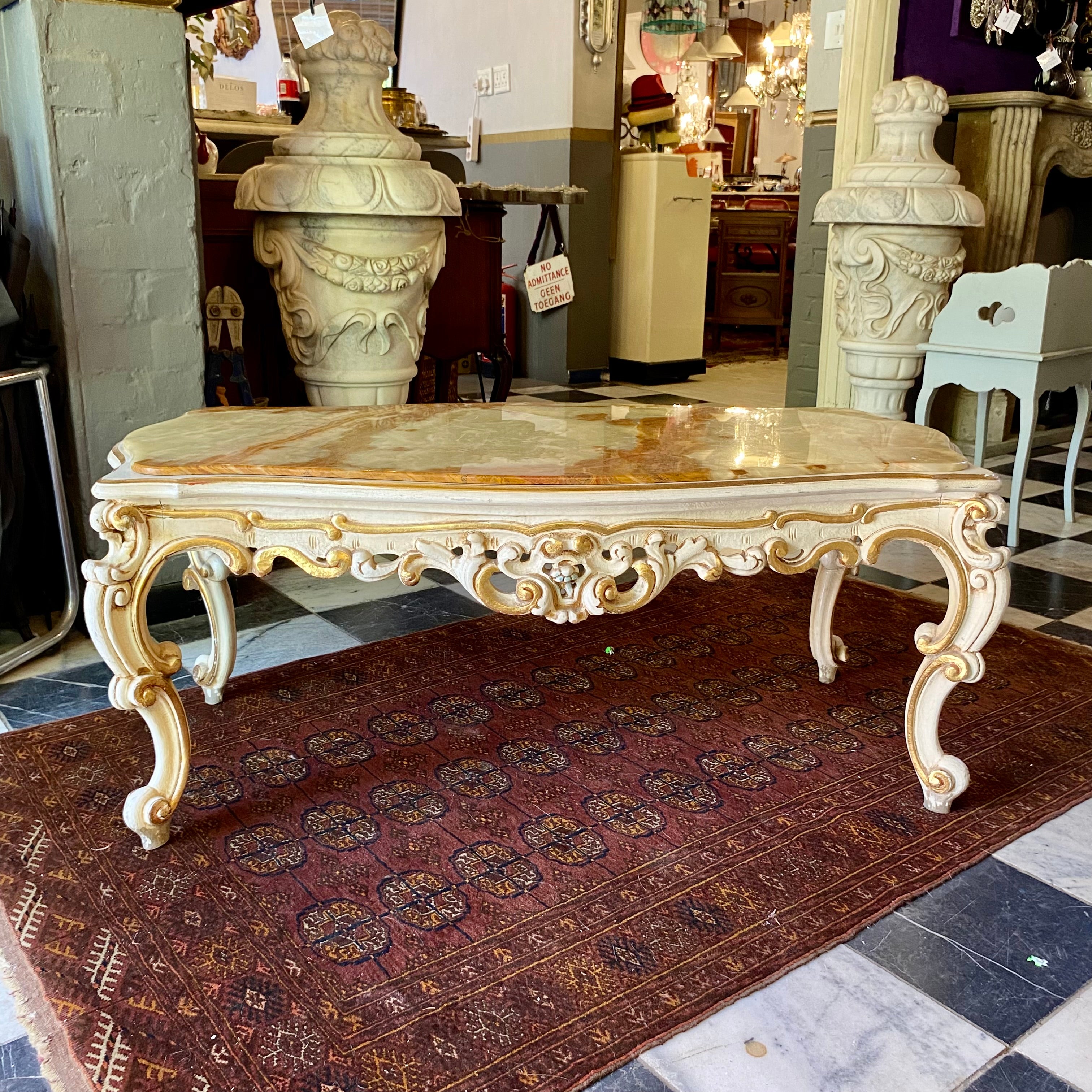 Antique Italian Gilt and Marble Top Coffee Table - SOLD