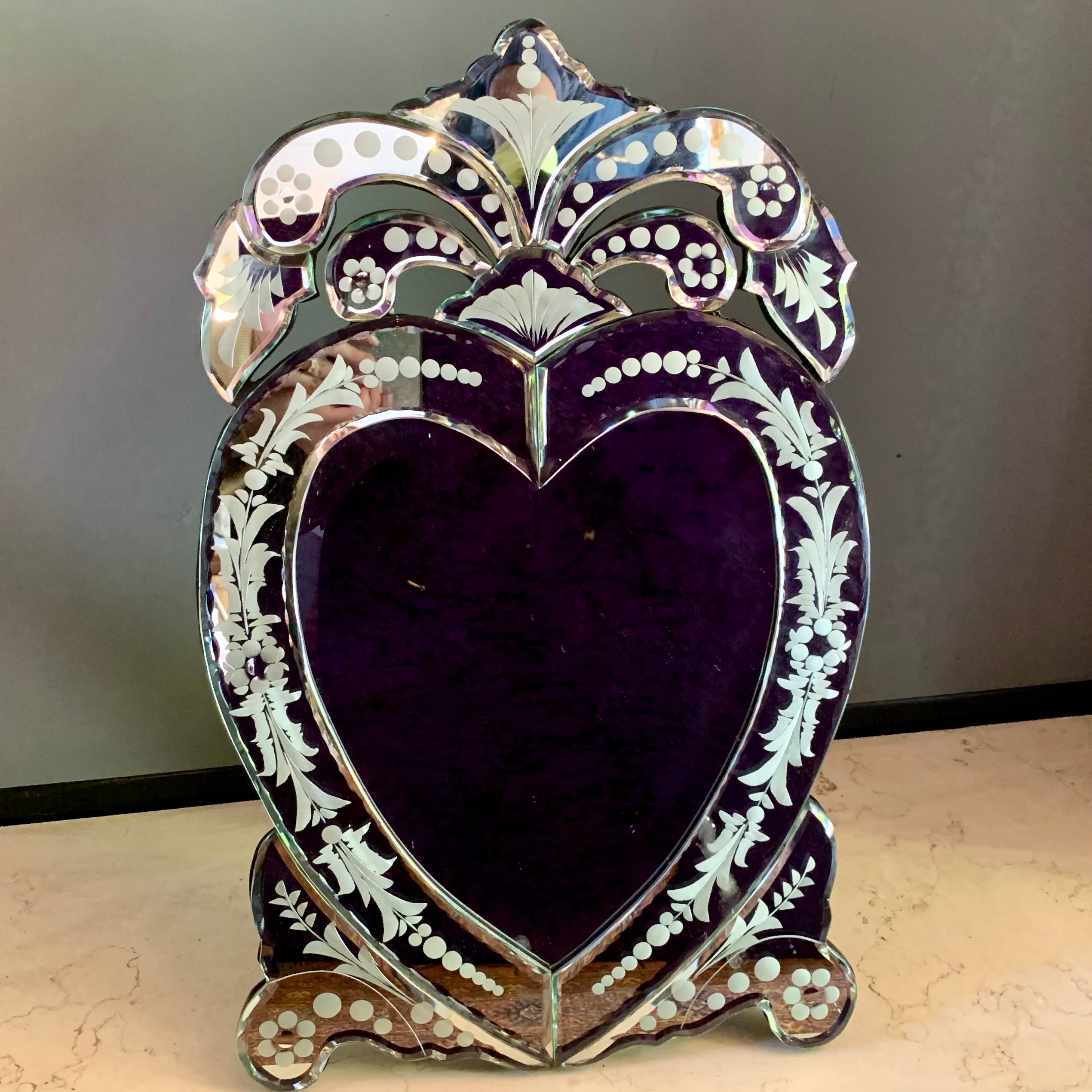 Stunning Venetian Heart Table Mirror