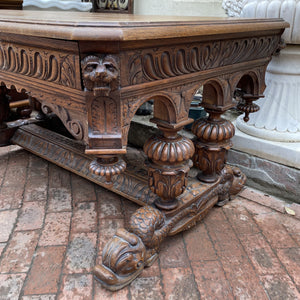 Very Large Heavy French Oak Desk