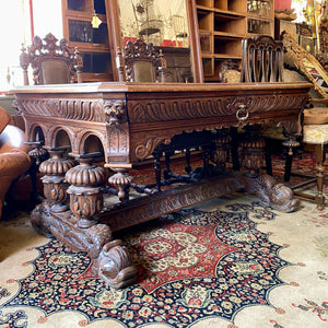 Very Large Heavy French Oak Desk