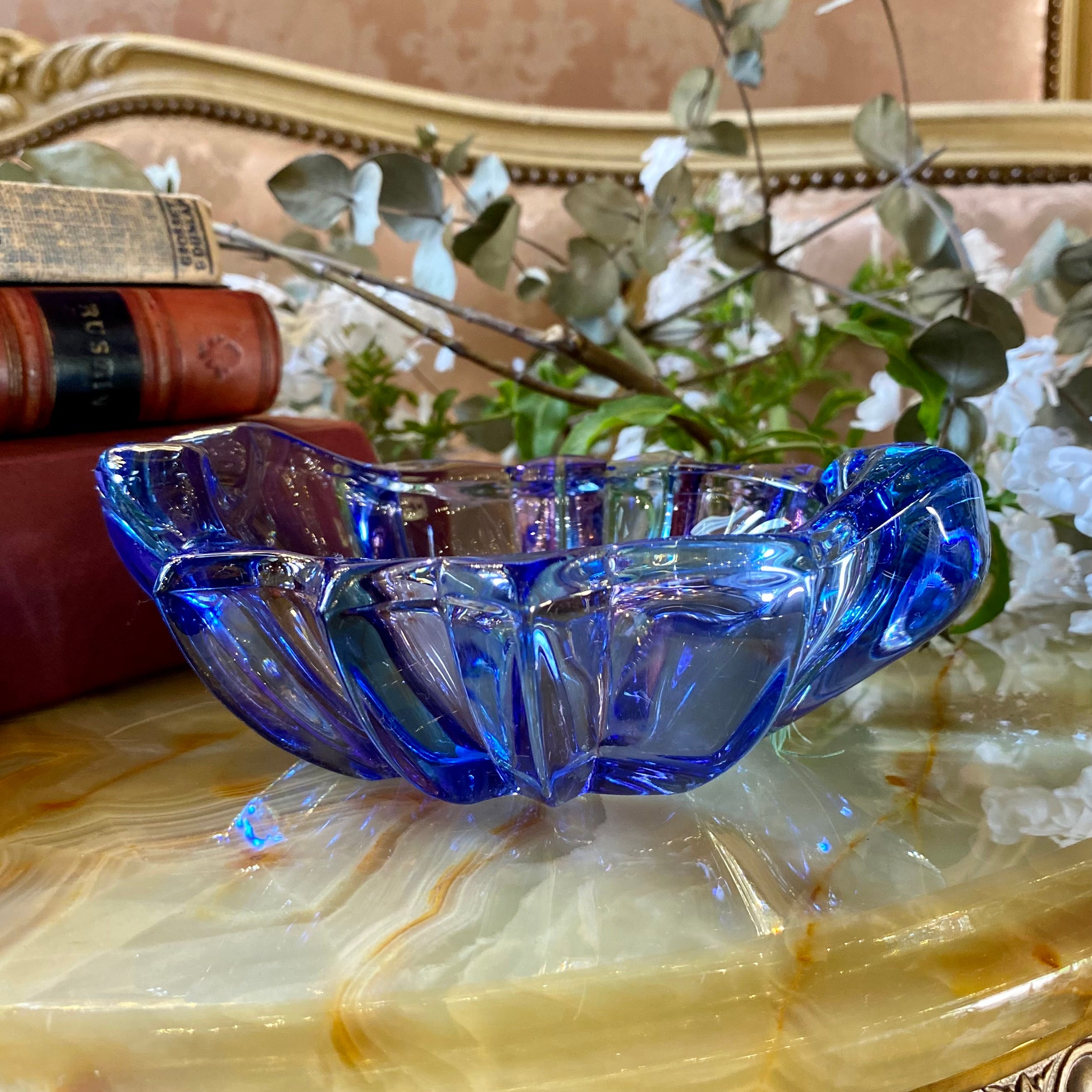 Vintage Royal Blue Murano Ashtray