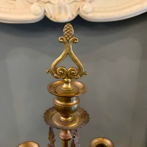 Pair of Antique Brass Candelabras