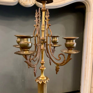 Pair of Antique Brass Candelabras