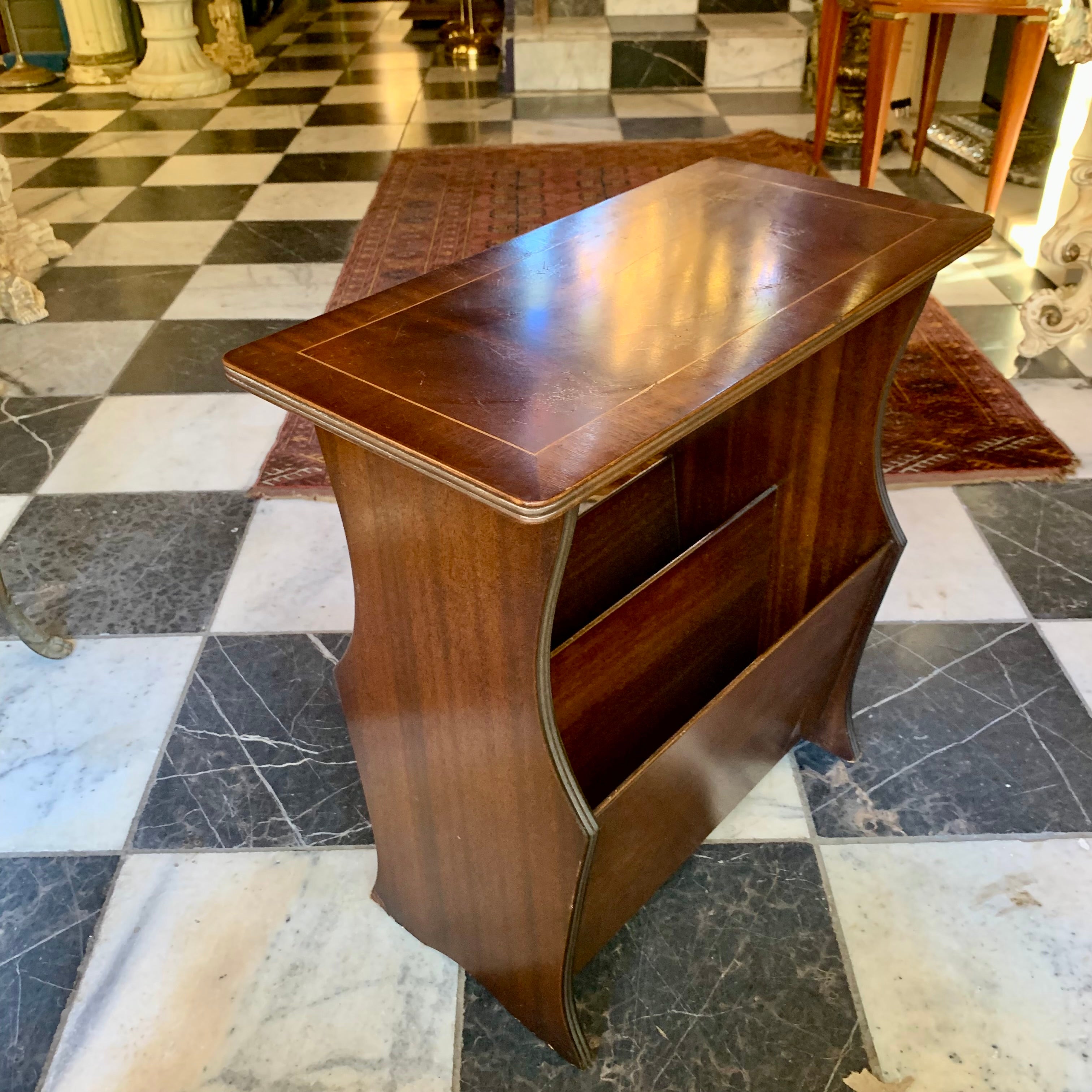 Antique Oak Magazine Stand