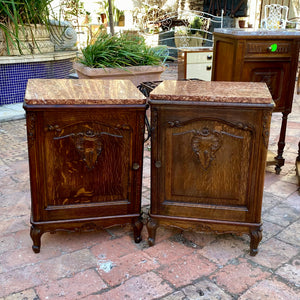 Pair of Antique Louis 15th Oak Bedside Pedestals - SOLD