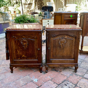 Pair of Antique Louis 15th Oak Bedside Pedestals - SOLD