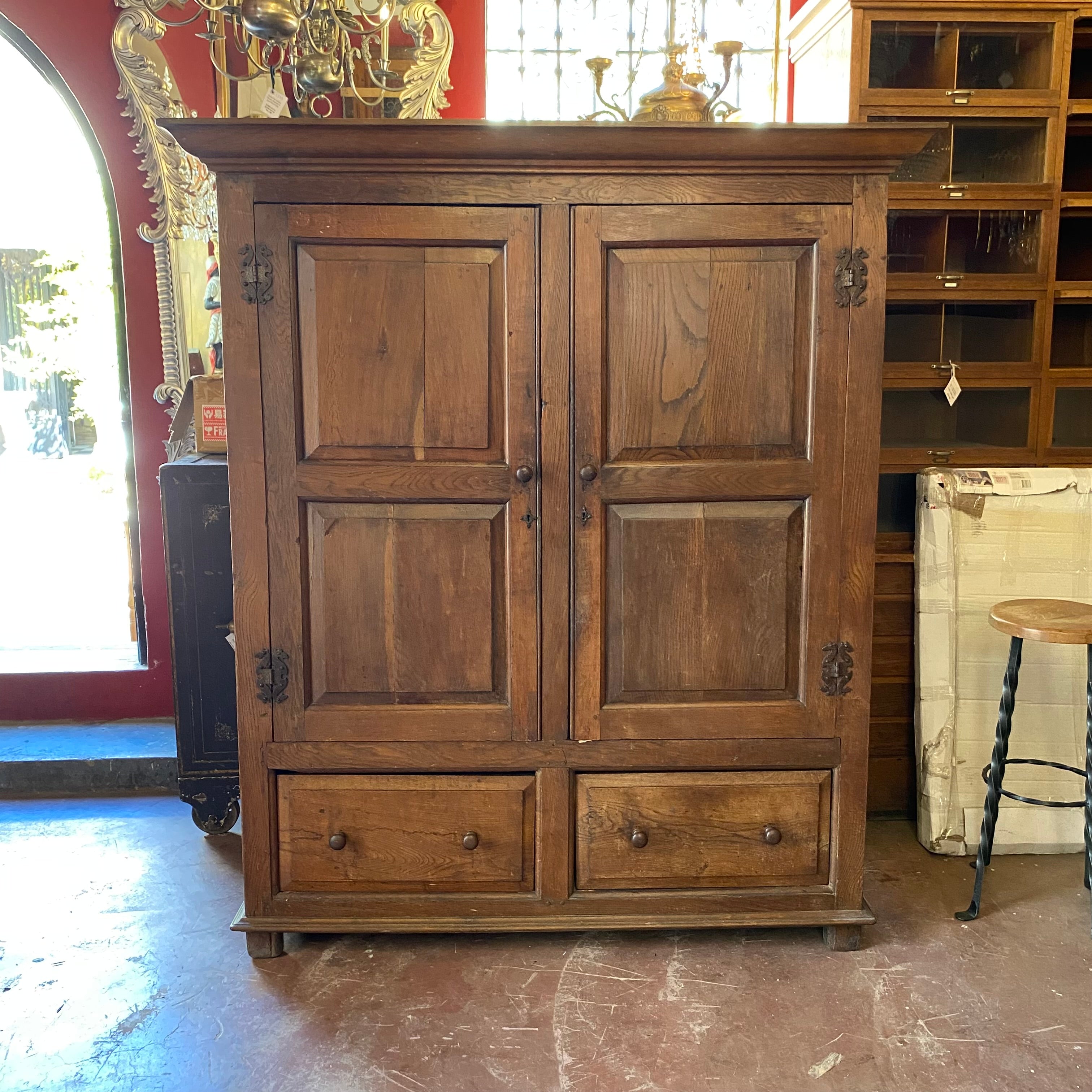 Large Antique Dutch Oak Cabinet