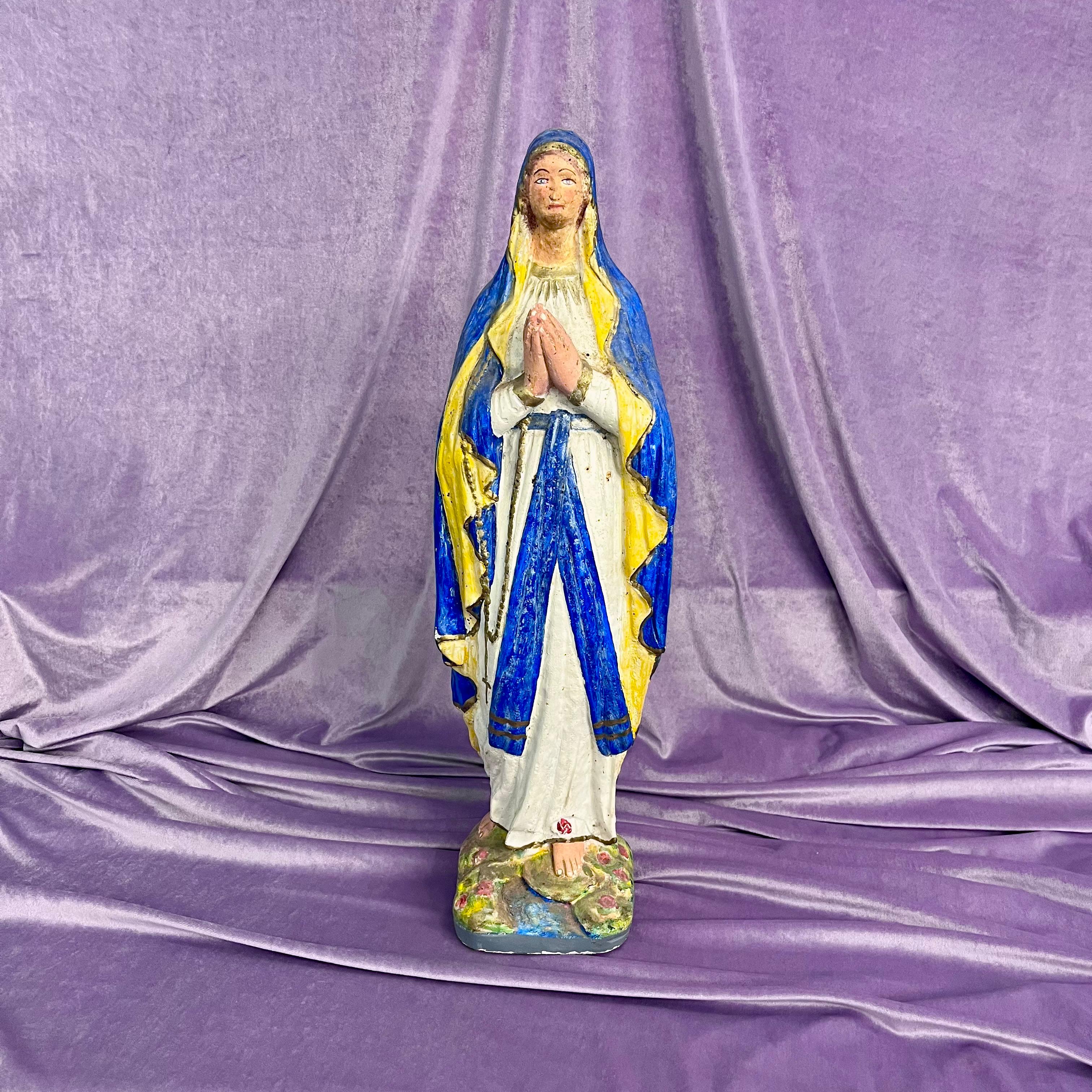 Vivid Vintage Statue of Mother Mary
