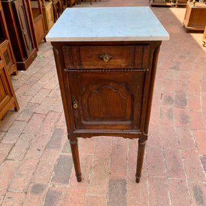 Pretty Antique Oak Pedestal with Marble Top