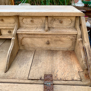 Vintage White Washed Wooden Writing Bureau