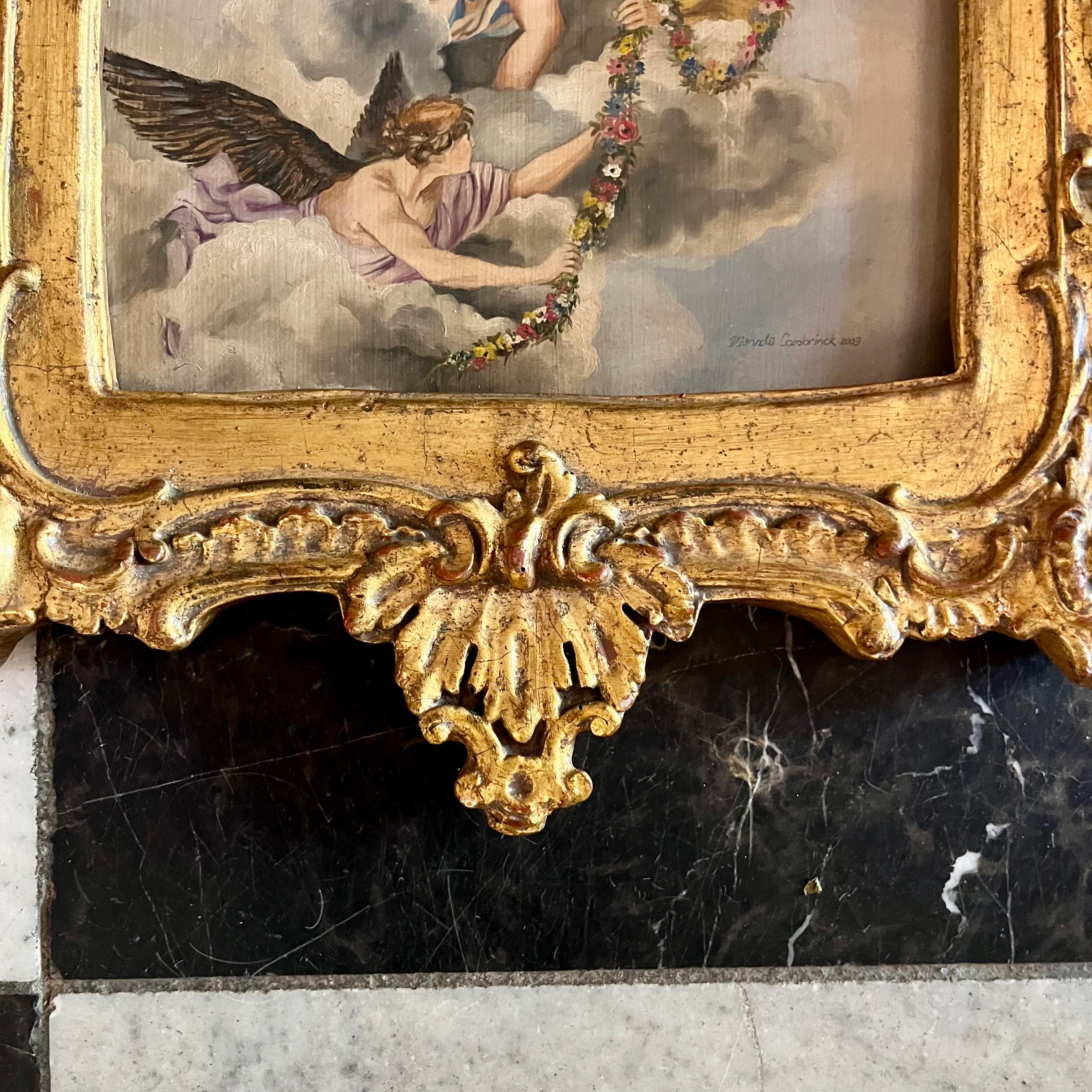 Herald Angels in Gilded Frame by Marinda Combrinck — Oil on Board, 2003