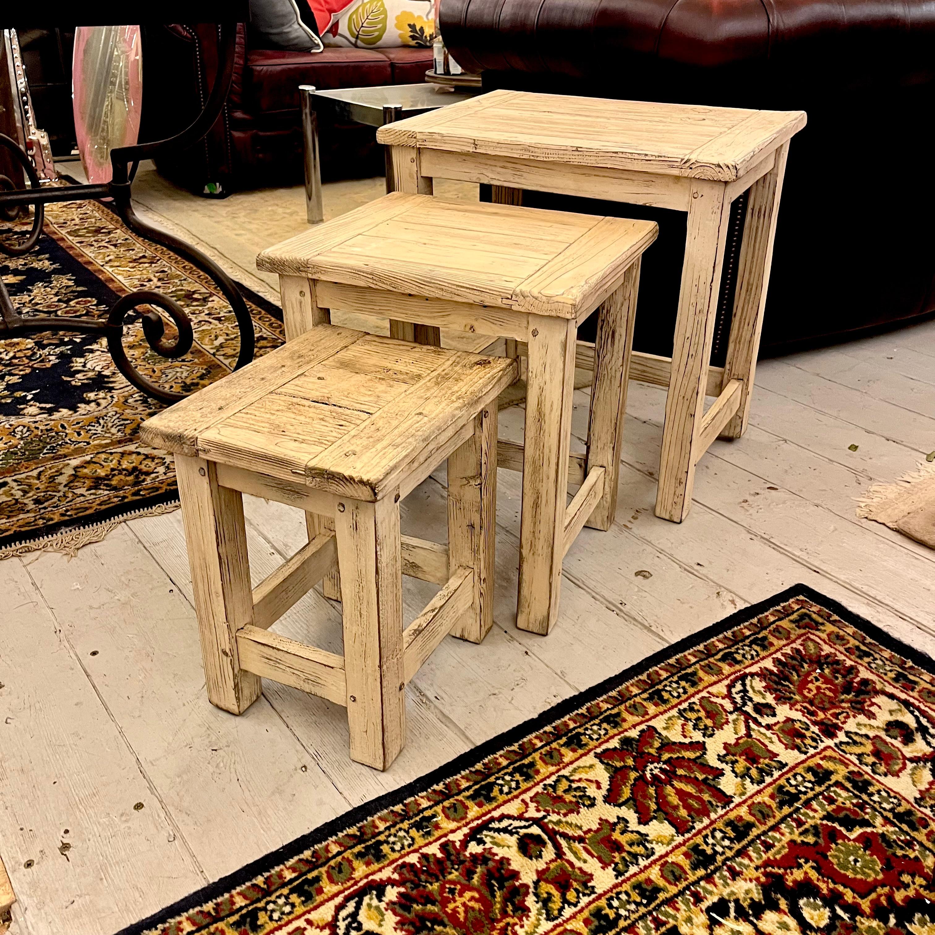Distressed Country Cottage Nesting Tables