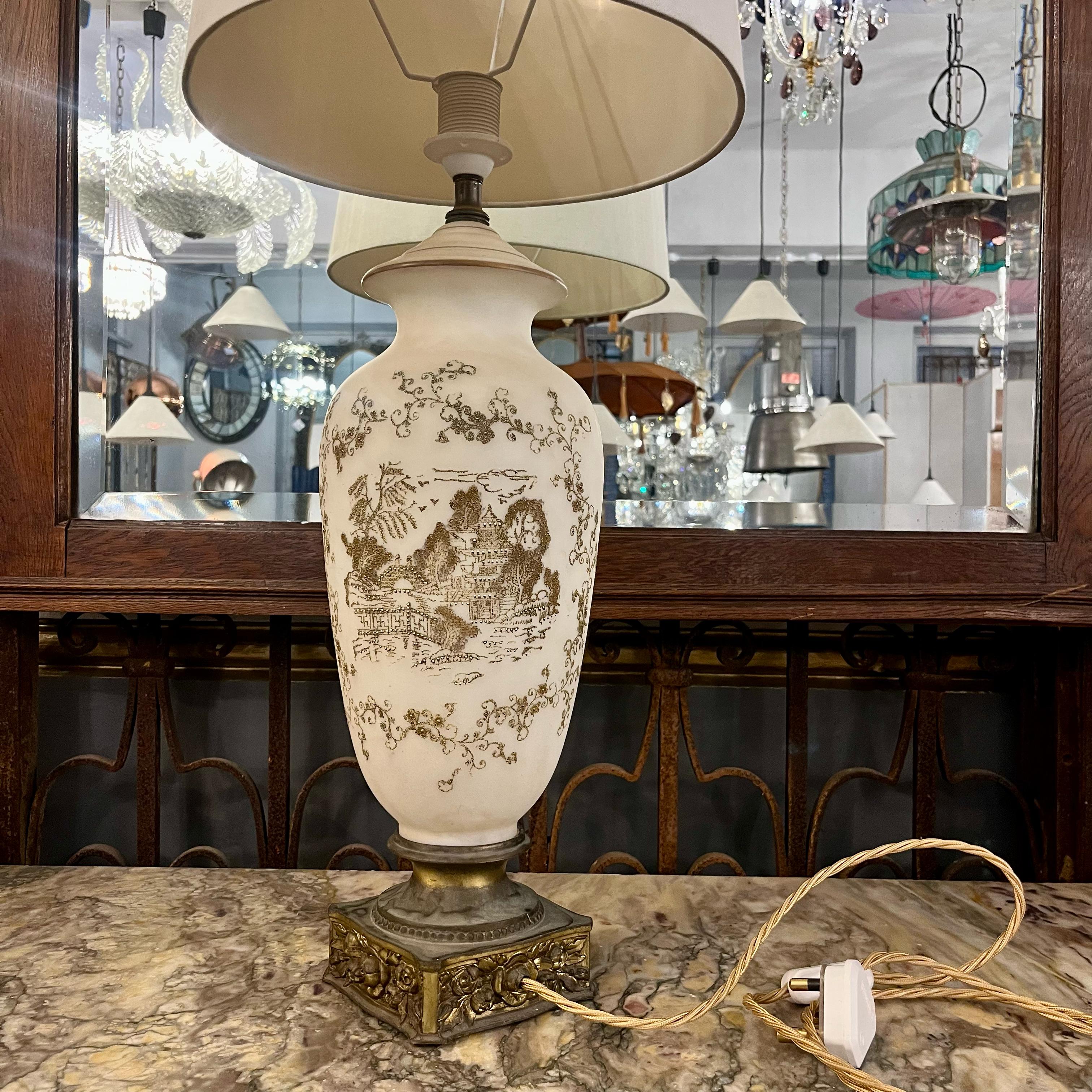 Vintage Gilt Orientalist Table Lamp, c. 1930s