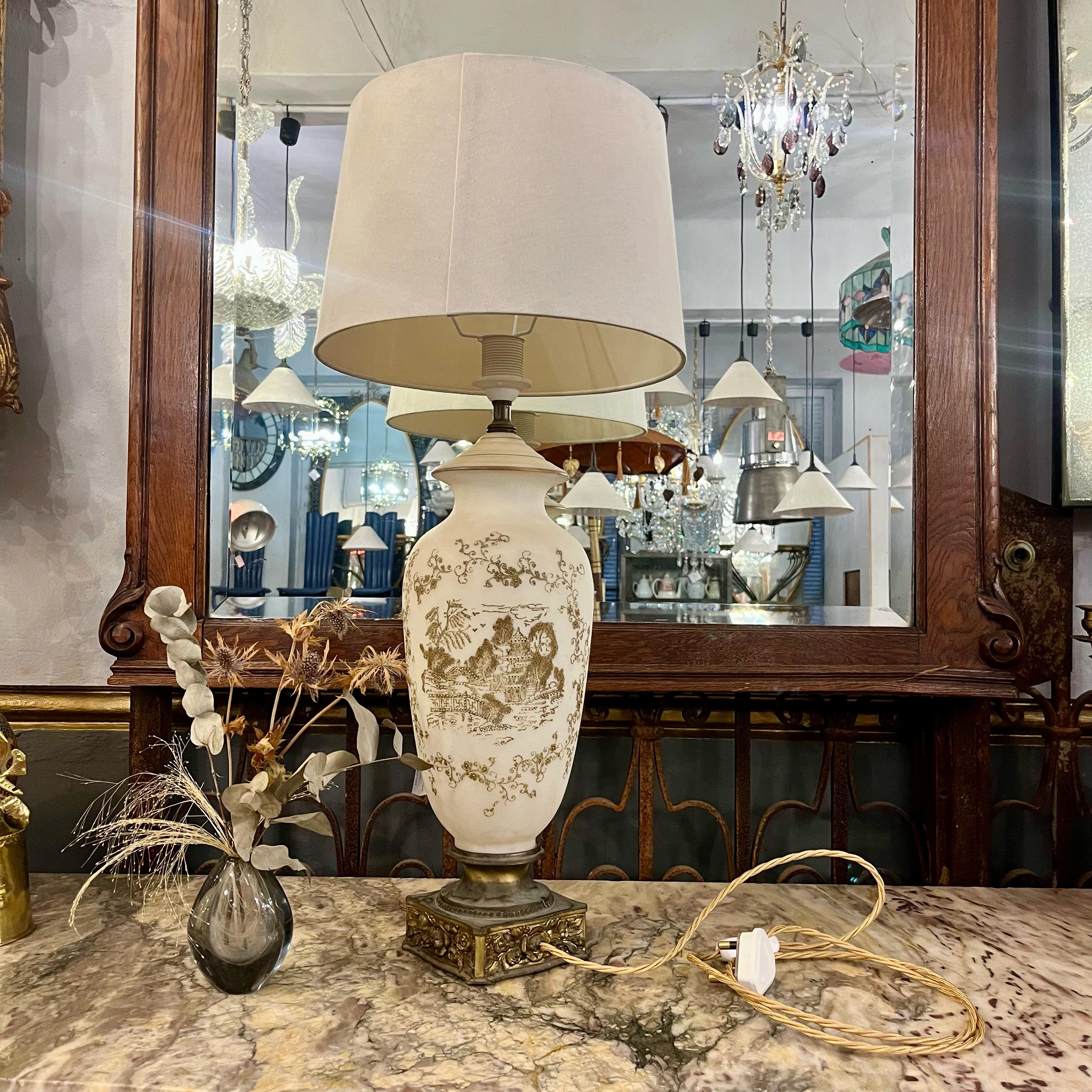 Vintage Gilt Orientalist Table Lamp, c. 1930s