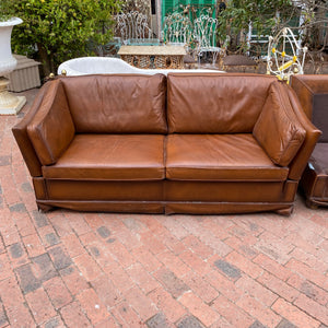 Tan Knoll Leather Sofa - SOLD