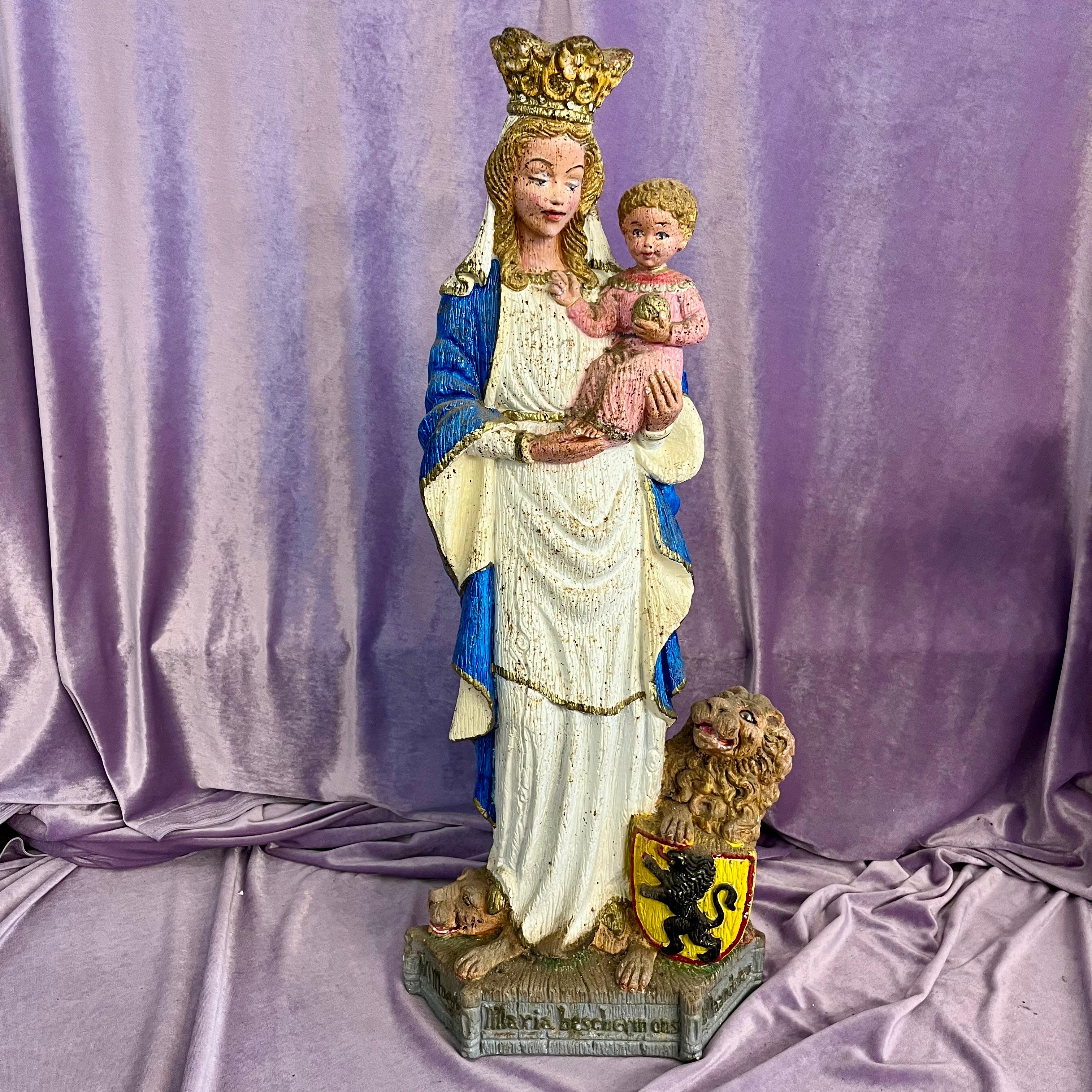 Regal Madonna with Child and Heraldic Lion