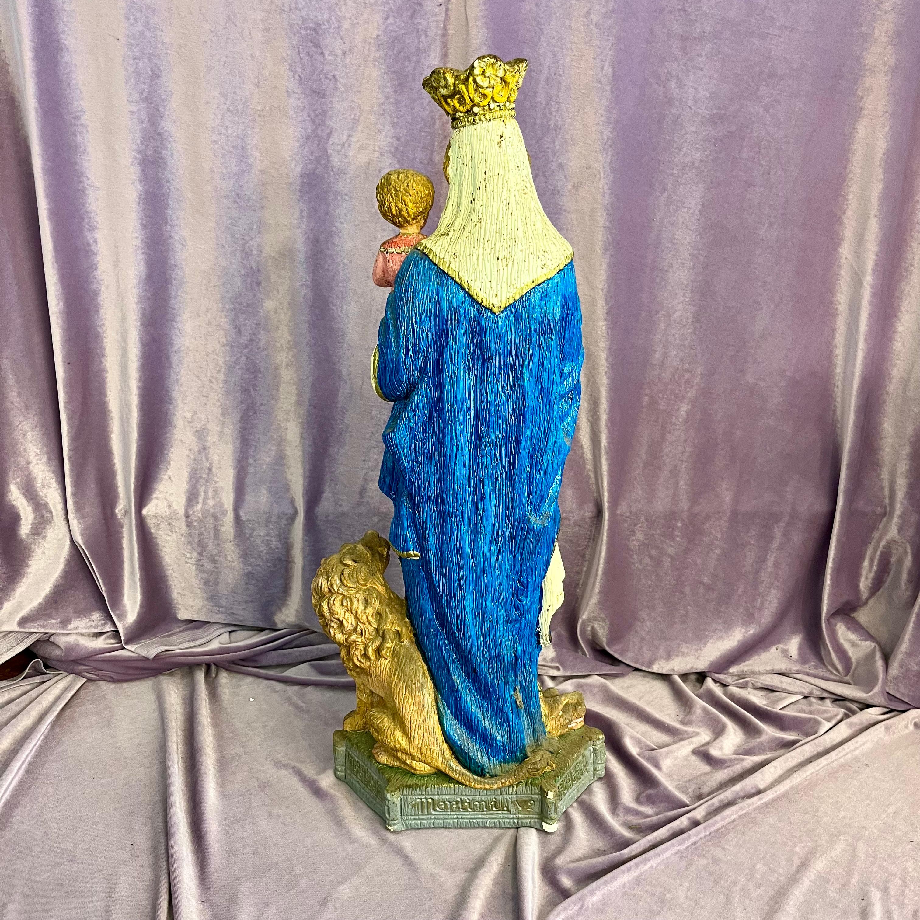 Regal Madonna with Child and Heraldic Lion