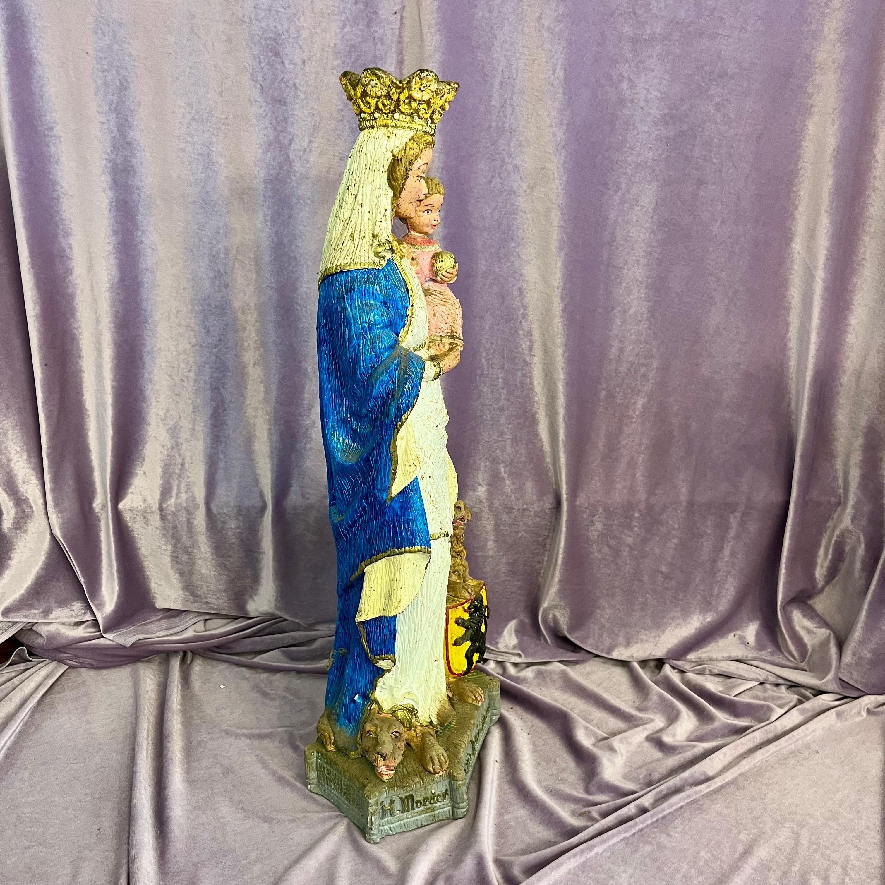 Regal Madonna with Child and Heraldic Lion