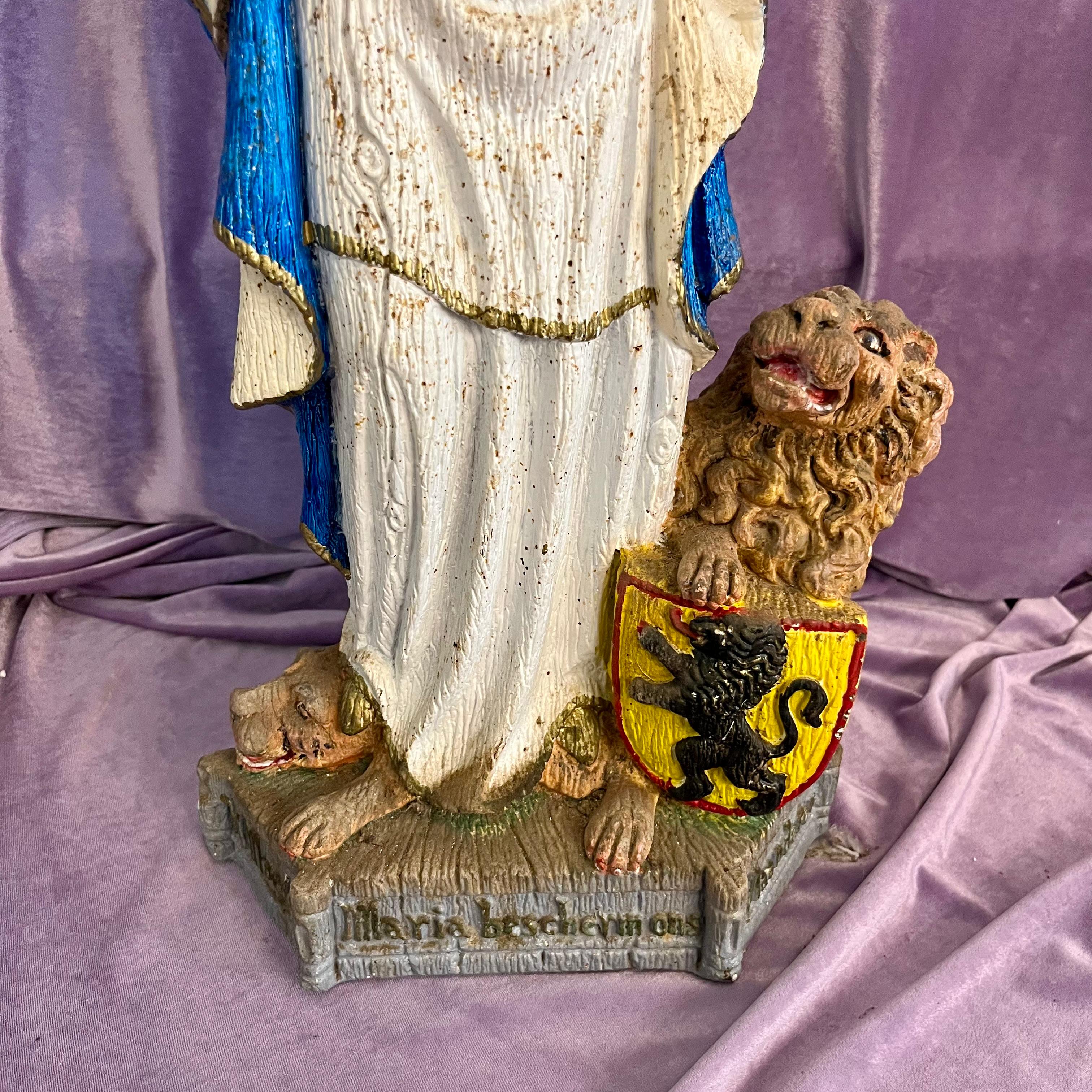 Regal Madonna with Child and Heraldic Lion