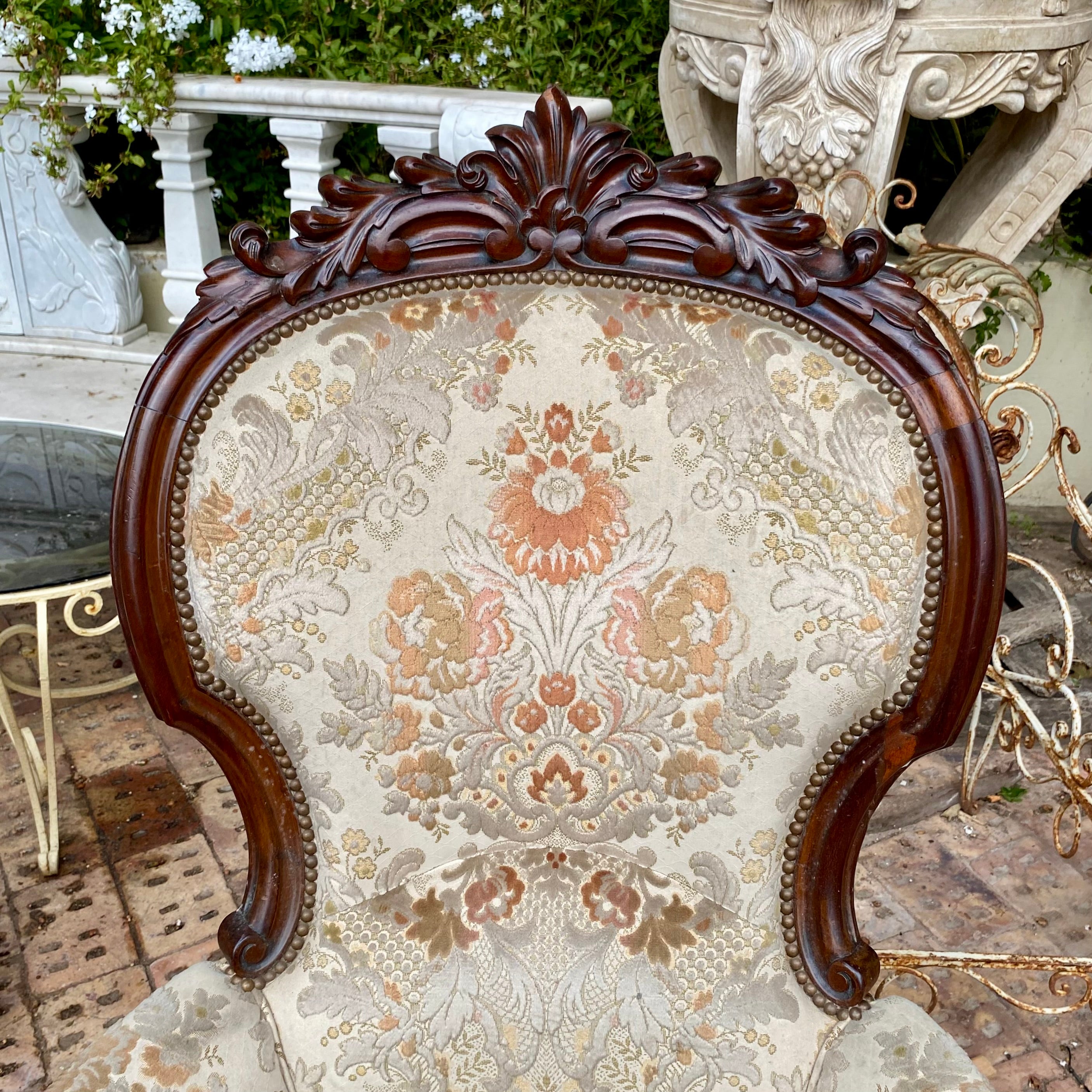 Antique Dark Wood Armchair