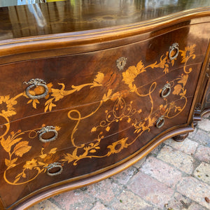 Beautiful Italian Inlay Commode and Pedestals