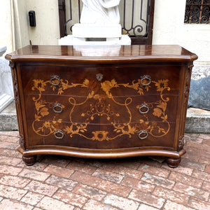 Beautiful Italian Inlay Commode and Pedestals