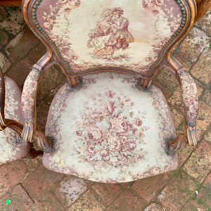 A Pair of Antique Walnut Armchairs - SOLD