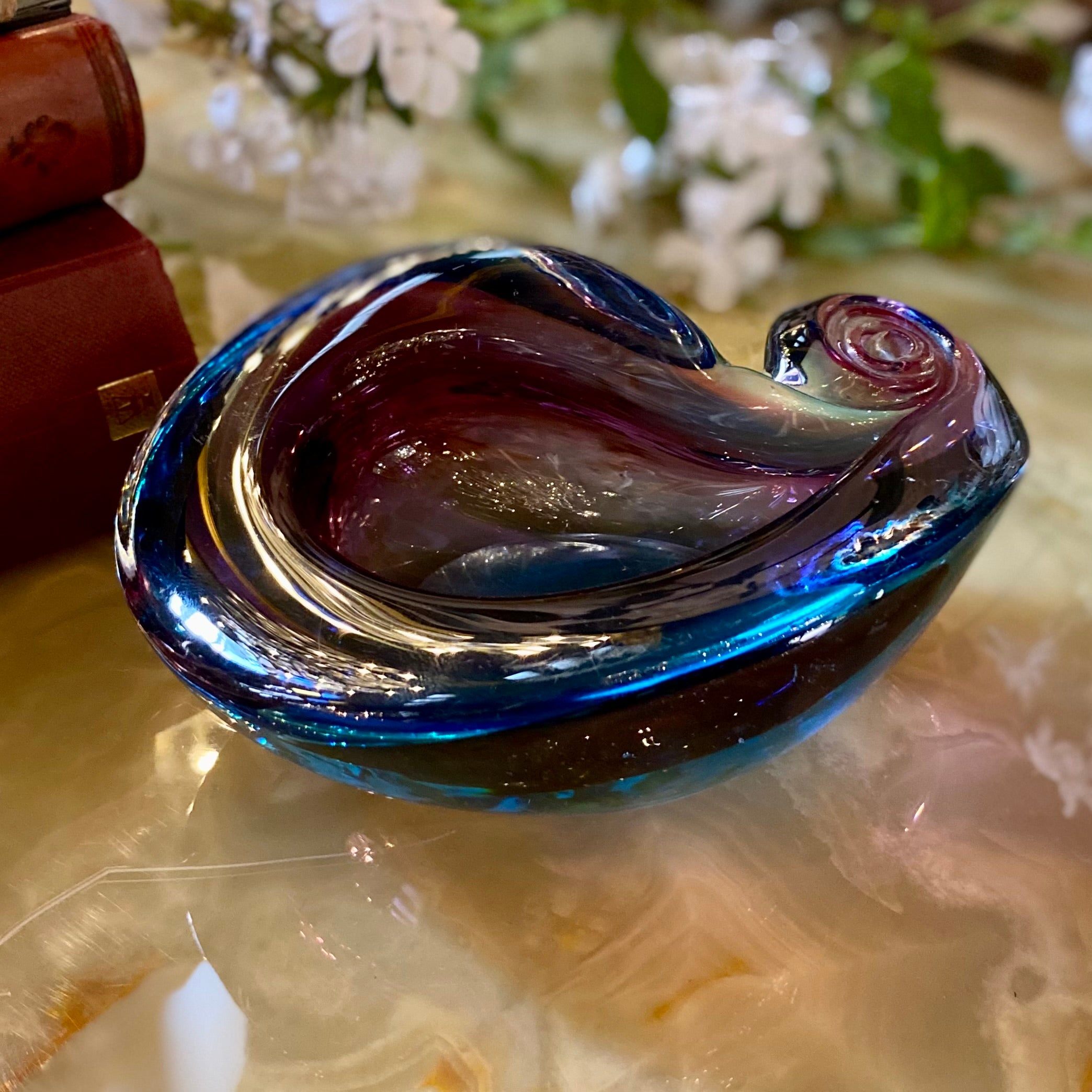 Gorgeous Spiral Shell Murano Ashtray - SOLD